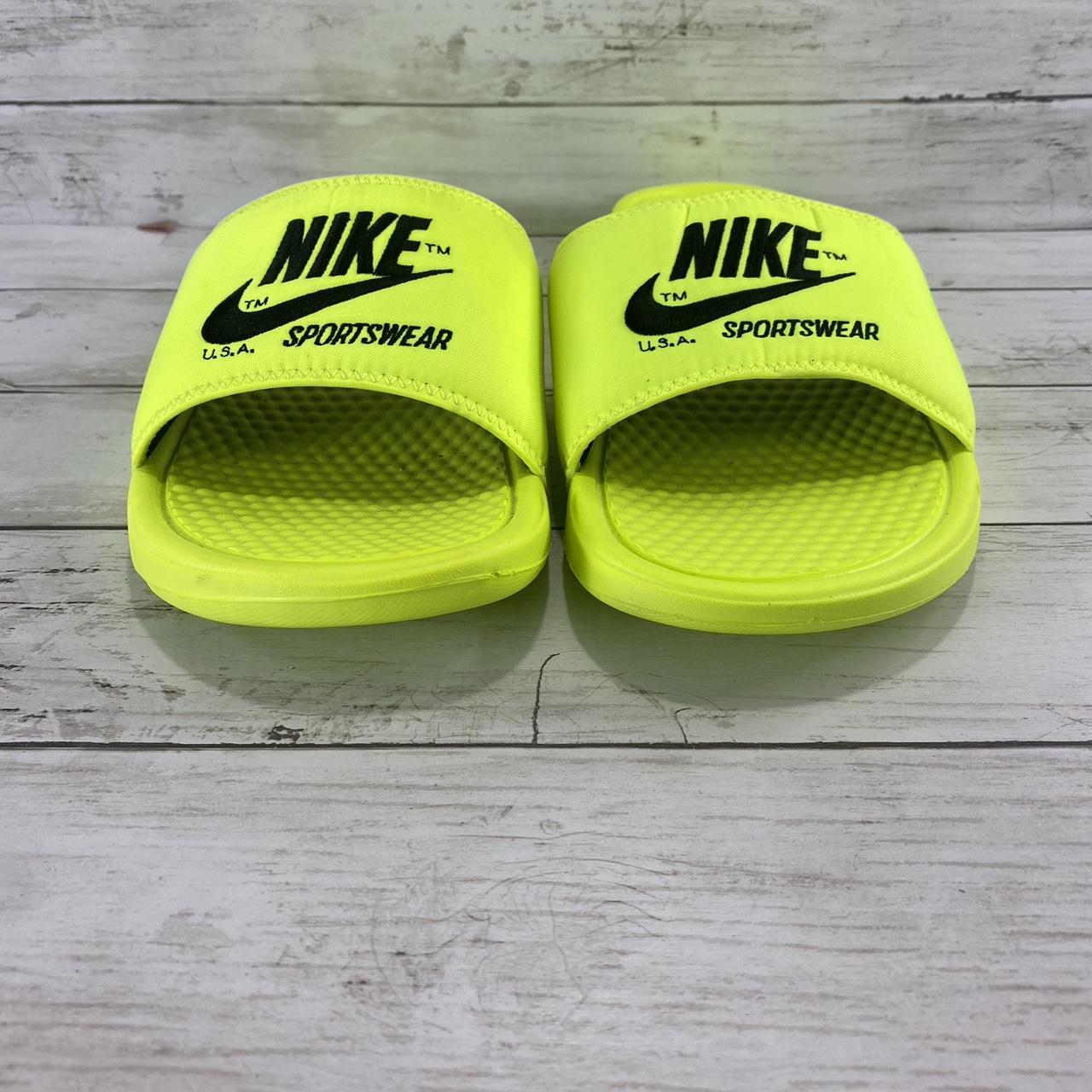 Neon nike slides best sale