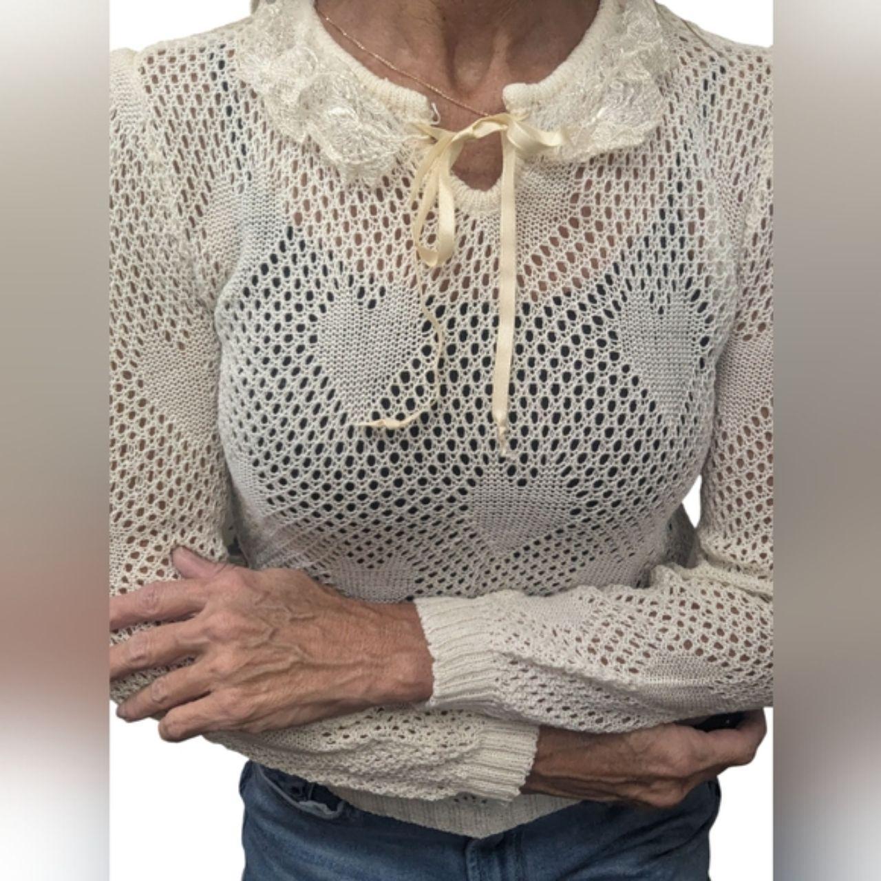 Source Unknown Women's Blouse - Cream - XS – Vint… - image 3