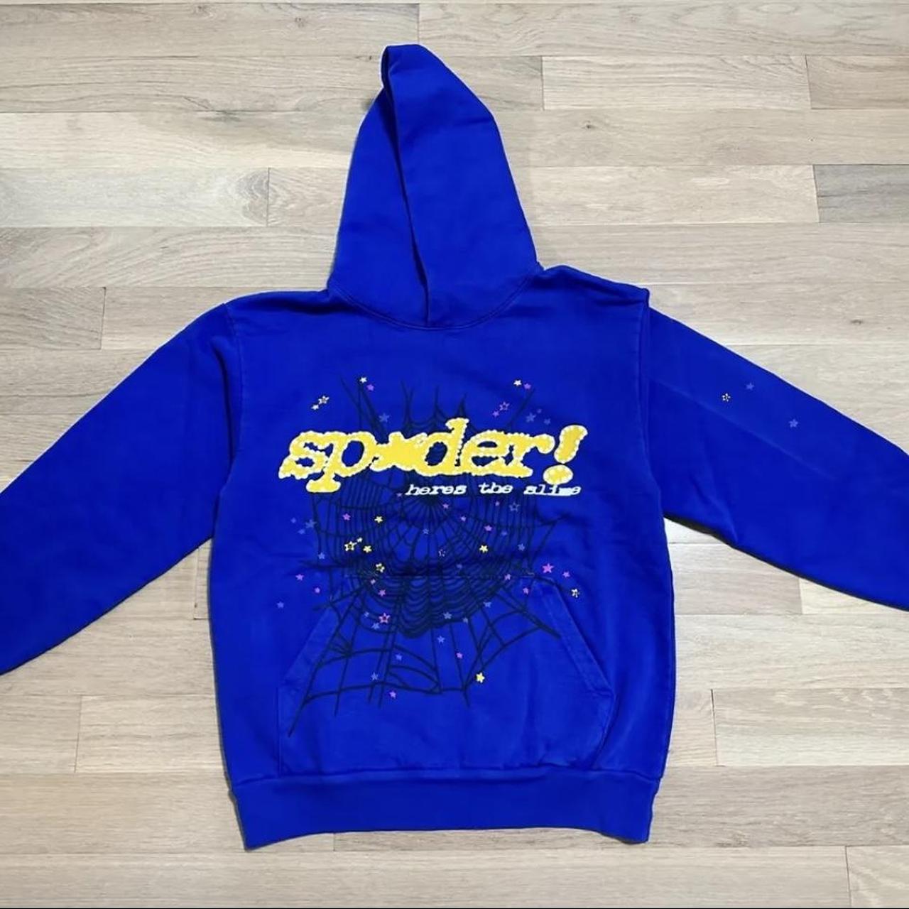Blue Sp5der hoodie Price is negotiable | Depop