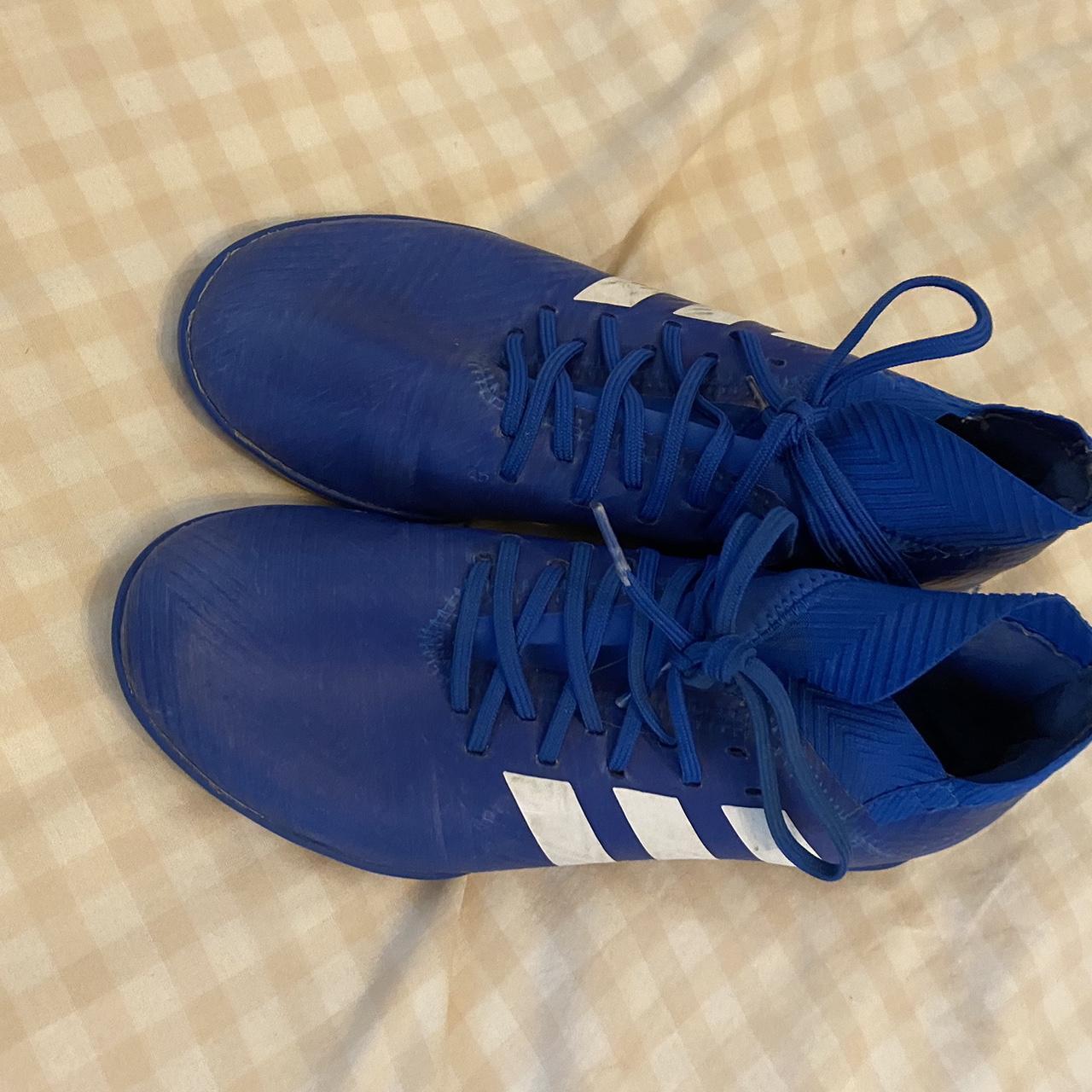 Blue nemesis indoor Adidas soccer cleats for turf... Depop