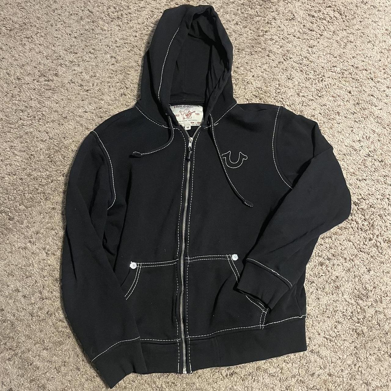 true religion hoodie tag size xl but fits m/l 22.5x25 | Depop