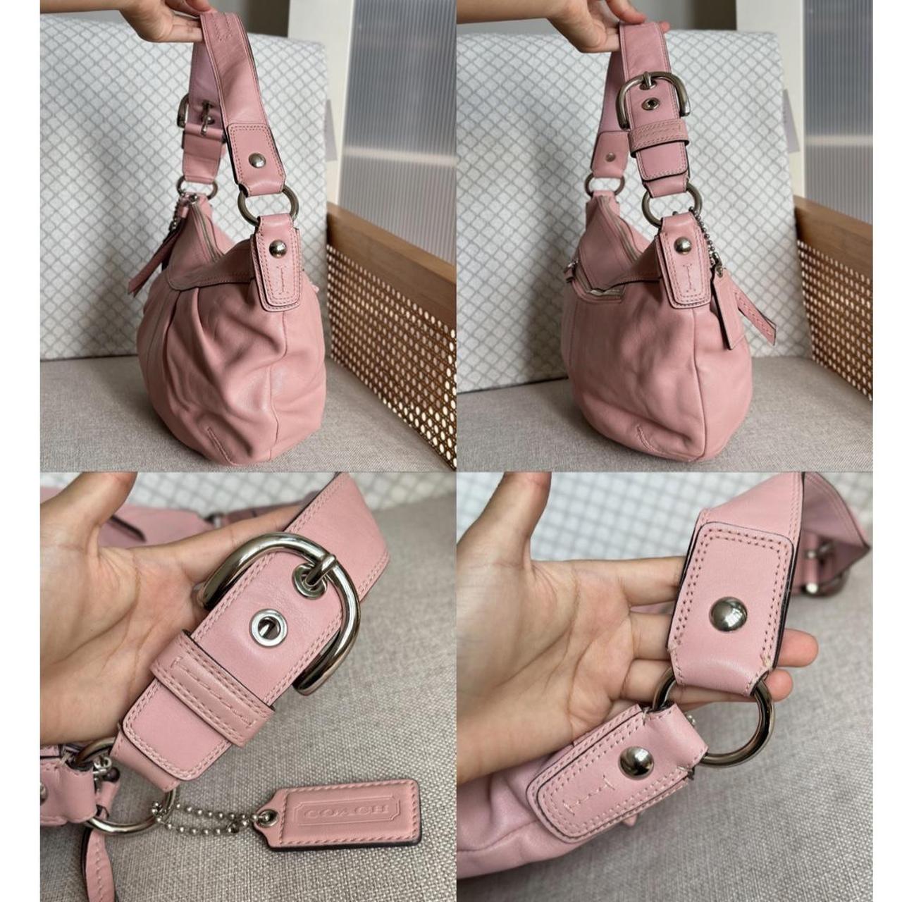 バッグ Coach Pink Soho Pleated Hobo Shoulder Coach Soho Pleated Pink Large Shoulder bag - | Depop