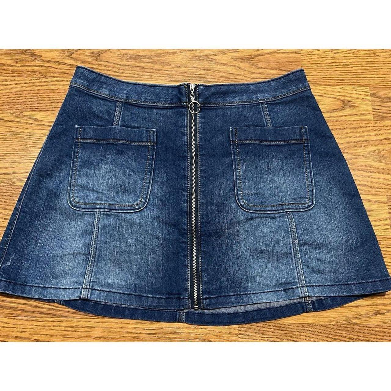 Hollister A Line Denim Blue Jean Mini Skirt Size. Depop