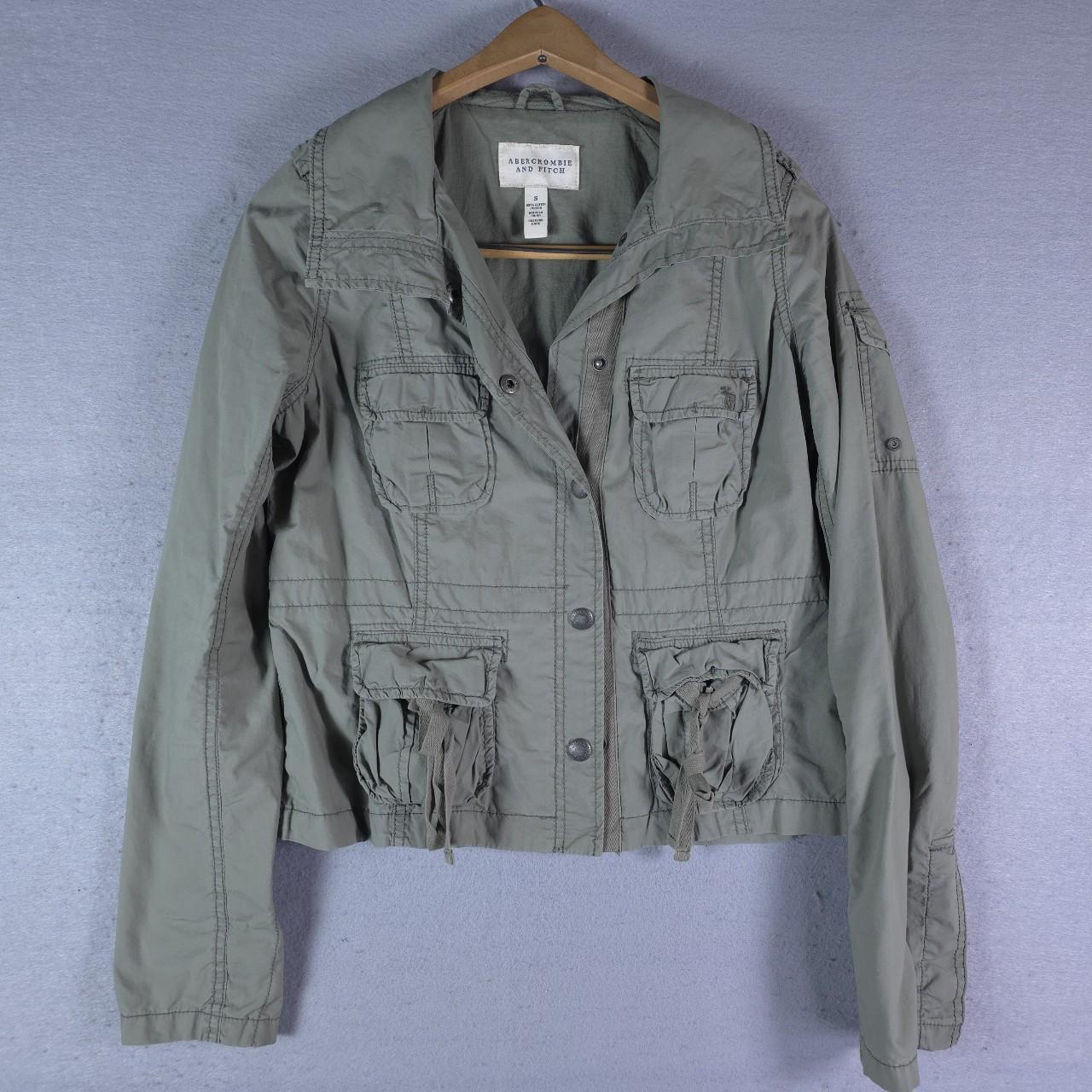 Abercrombie & Fitch Women's Jacket - Green/Grey -… - image 1
