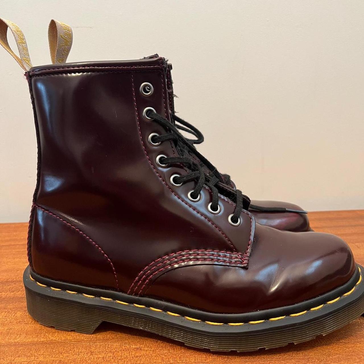 burgundy doc marten boots - have hardly worn, so are... - Depop