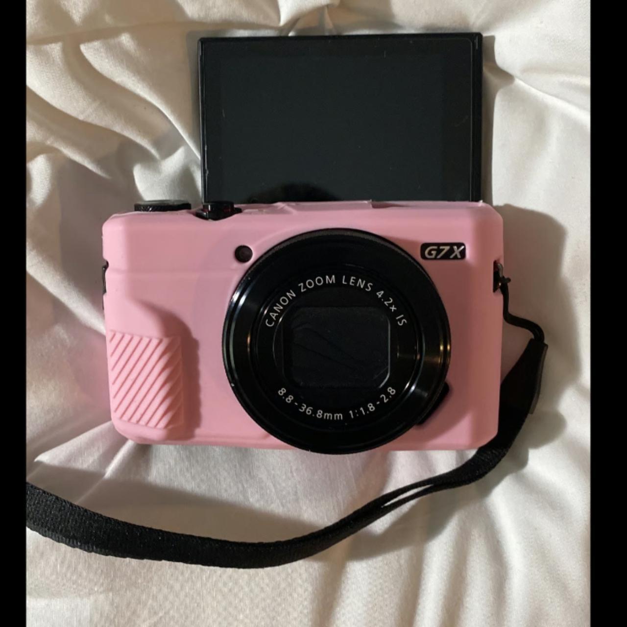 Canon G7X black camera brand new. With pink silicone... - Depop