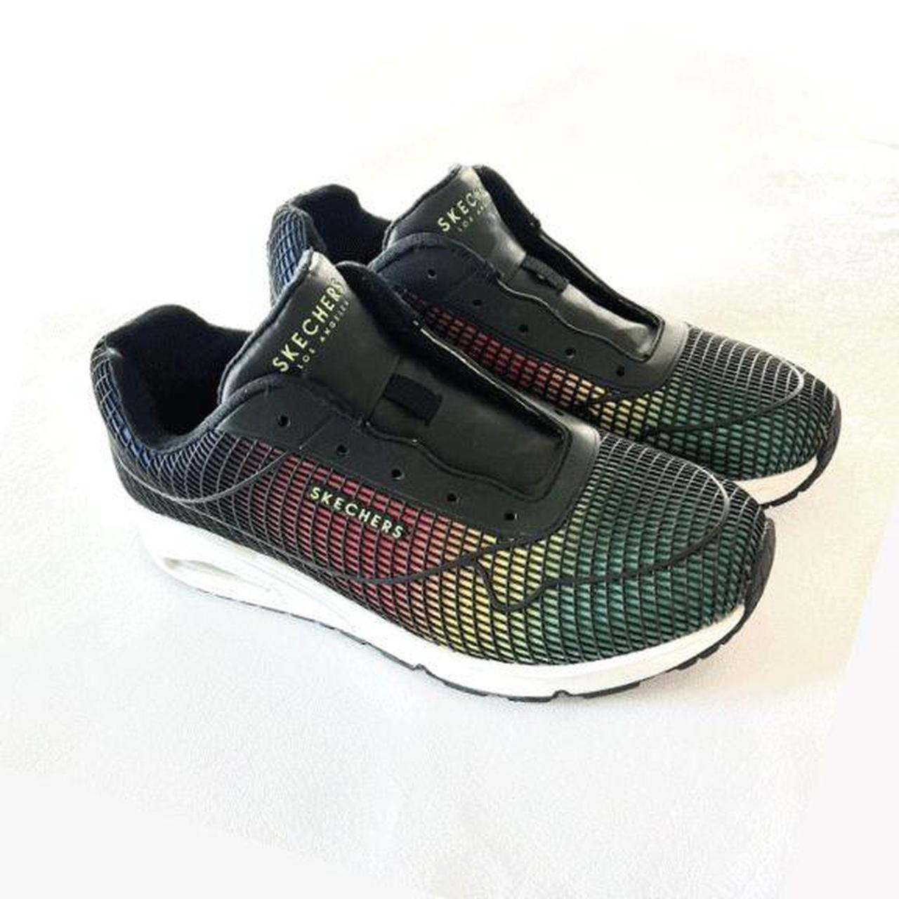 Skechers black with multicolor online