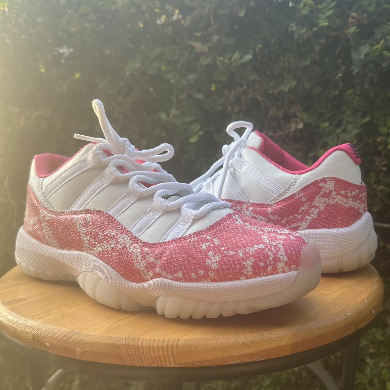 Jordan 11 low Pink Snakeskin Size 12 with original. Depop