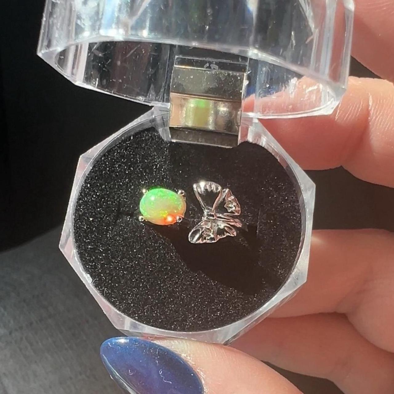 Women's Ring - Silver/Multi – Elegant opal ring w… - image 1