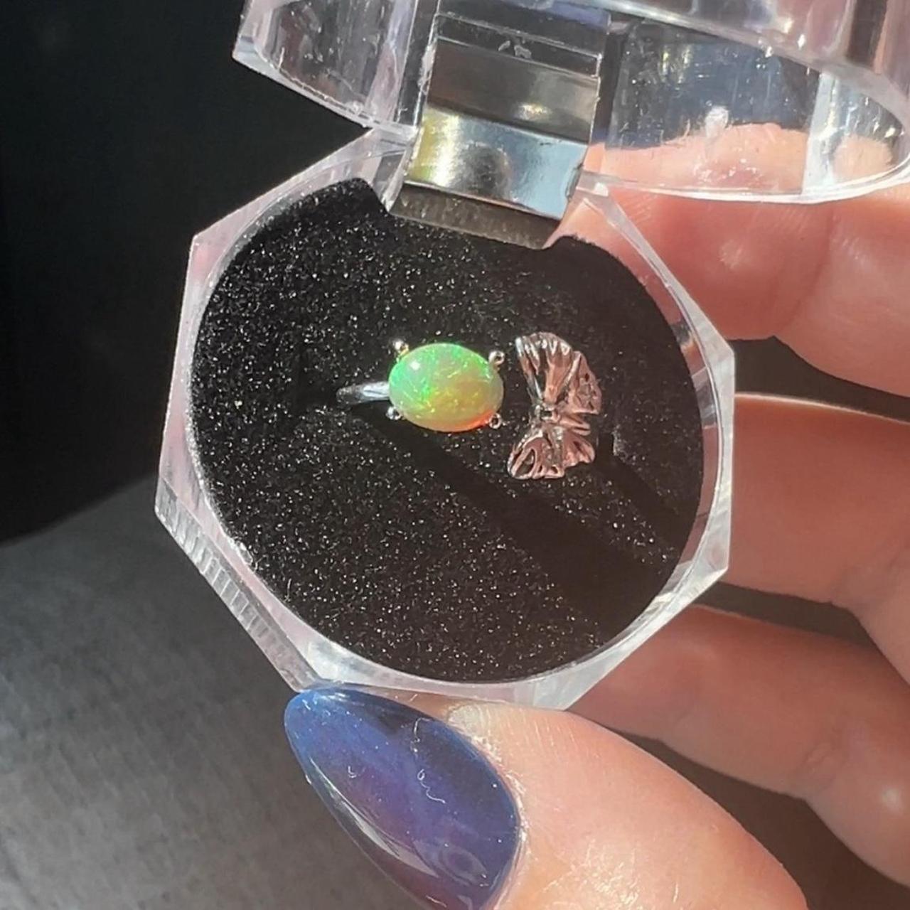 Women's Ring - Silver/Multi – Elegant opal ring w… - image 2