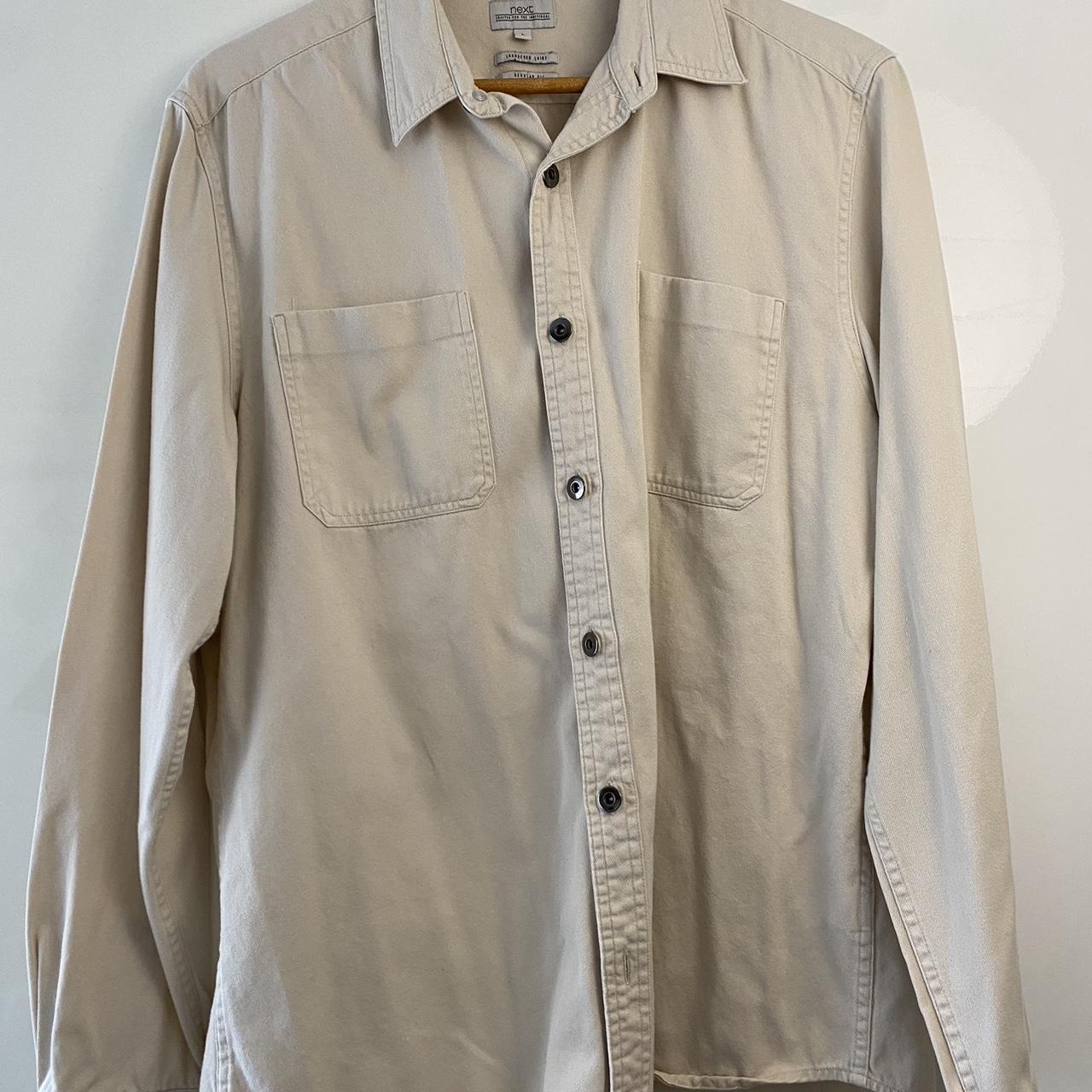 Next Overshirt Beige/Cream - Large - Regular... - Depop