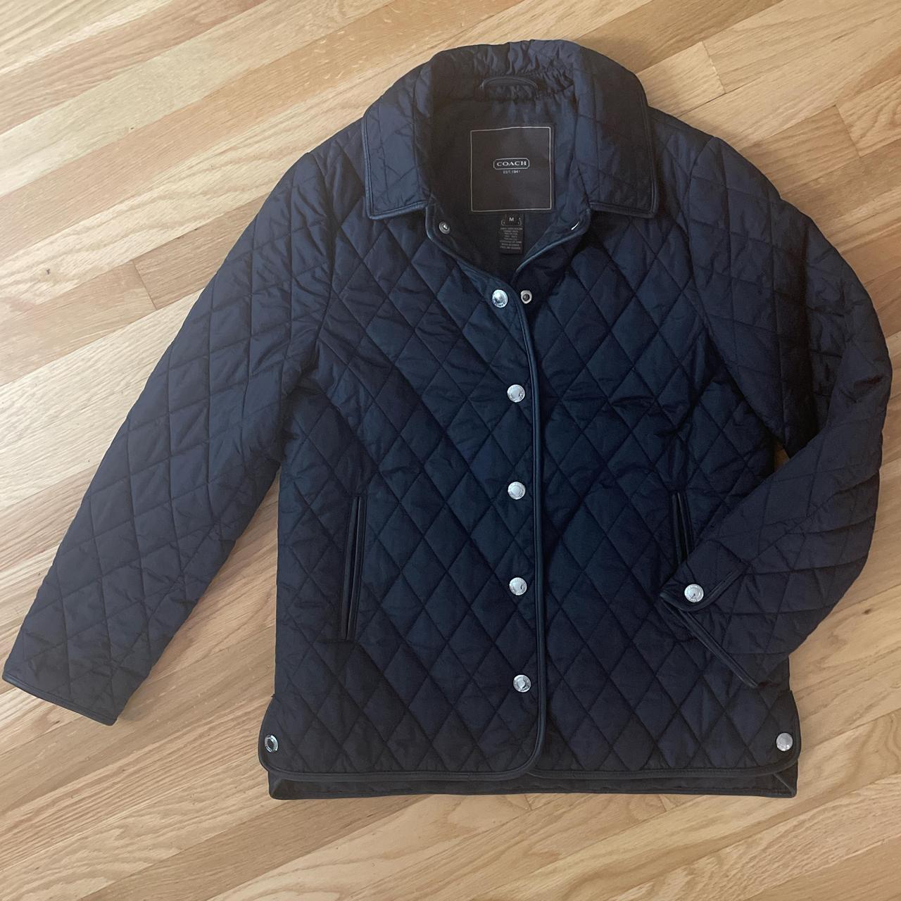 COACH Black Signature selling Print Quilted Jacket!