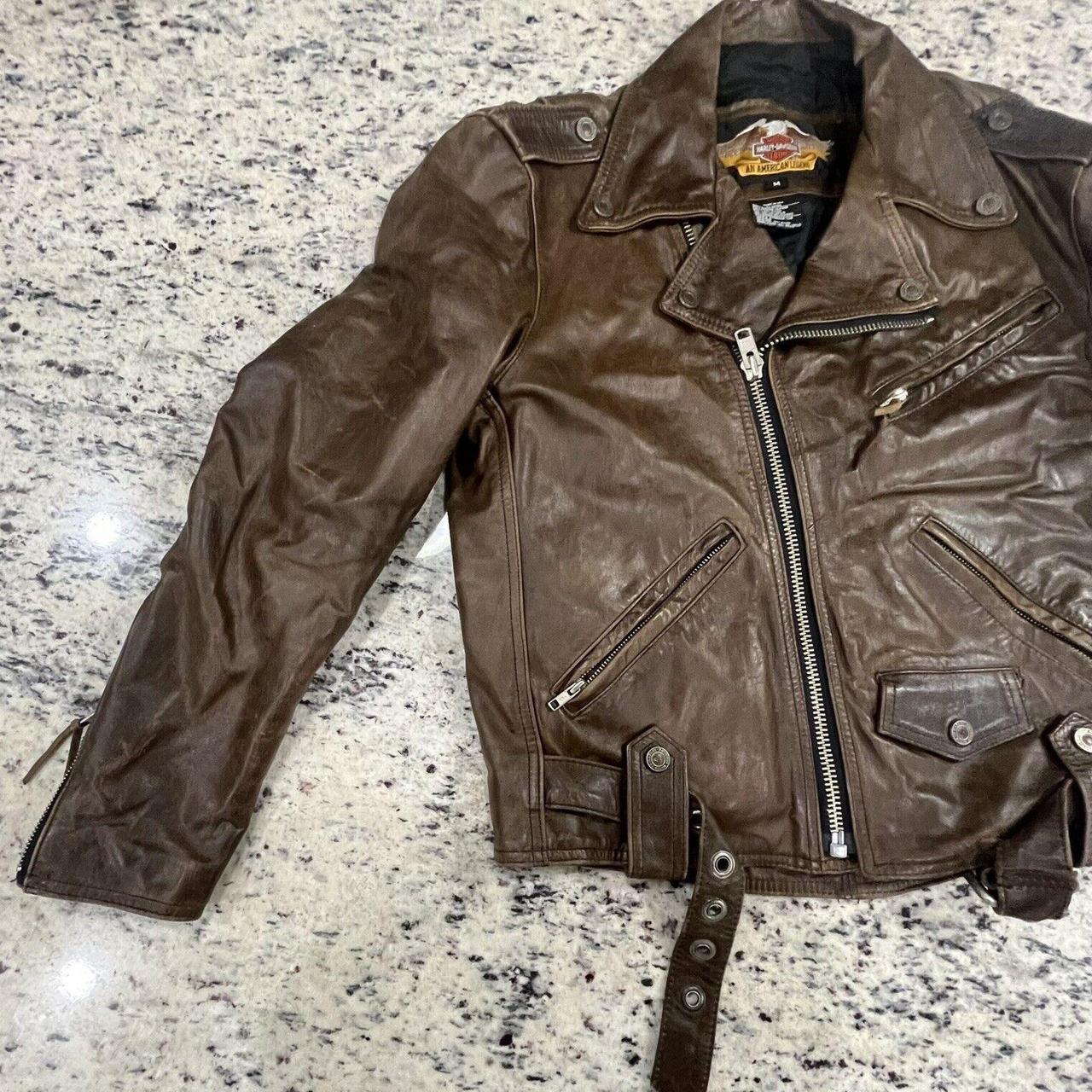 This vintage Harley Davidson brown shovelhead jacket | Depop