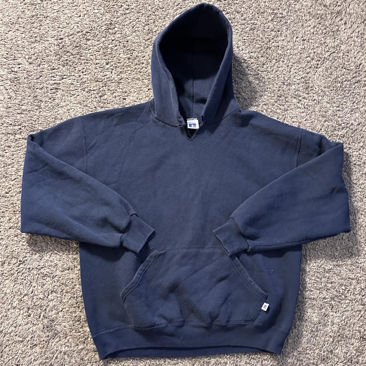 Vintage Blank Russell Hoodie Size L Condition... Depop