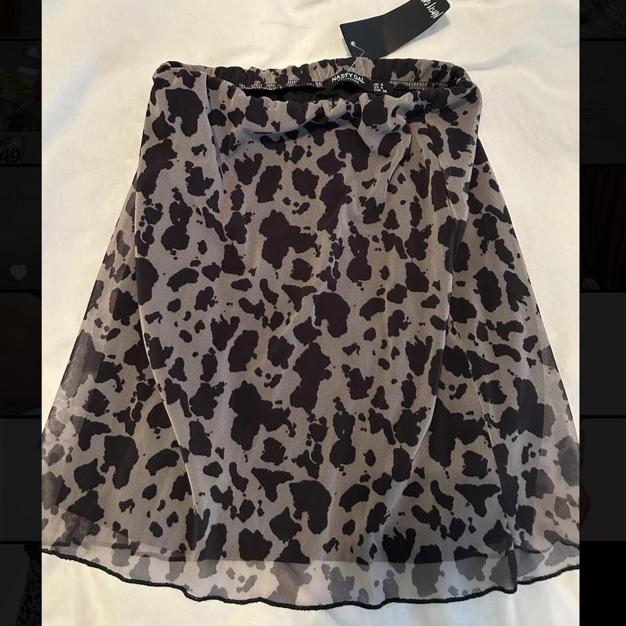 Mesh Cow Print High Waisted Mini Skirt. Nasty Gal