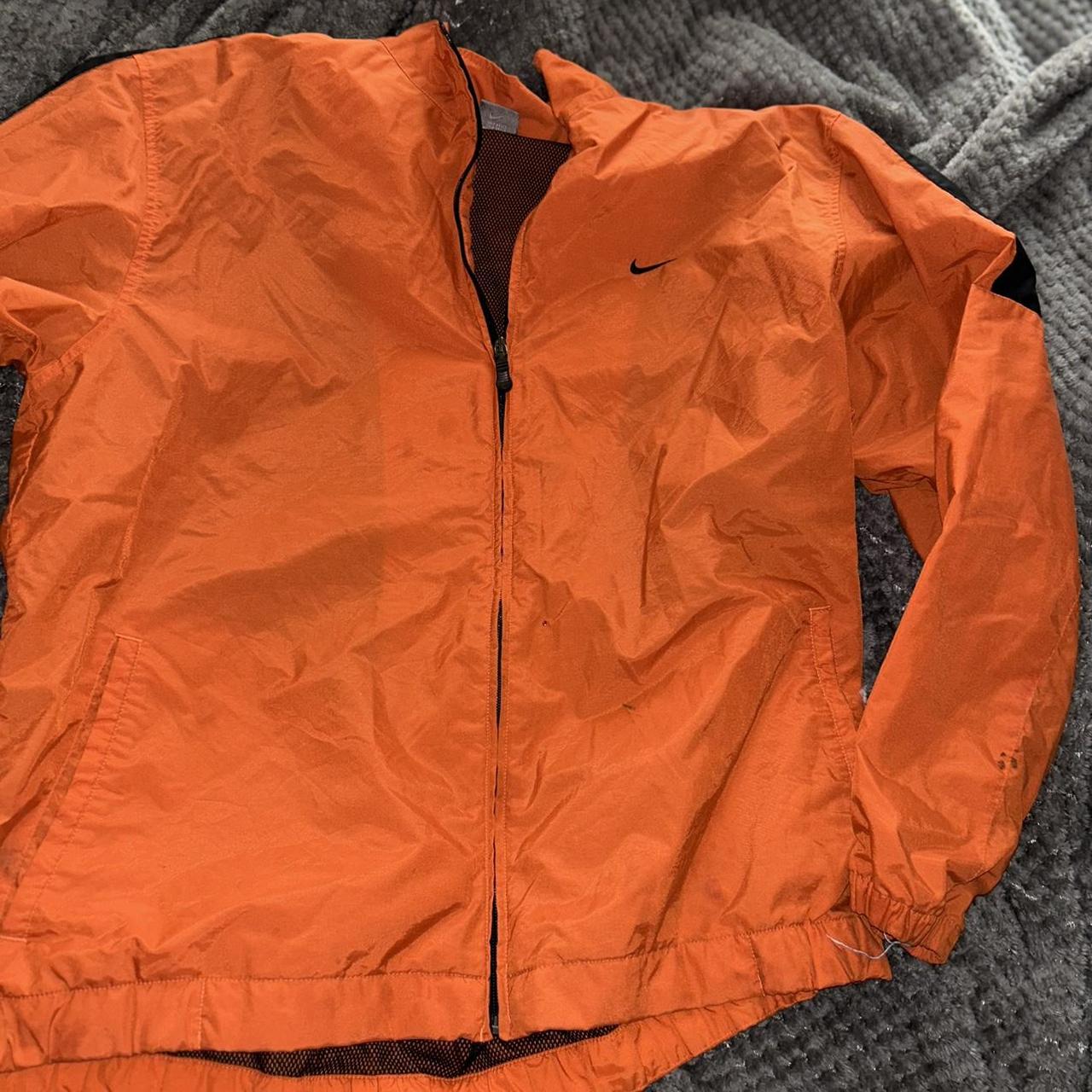 xl black and orange nike windbreaker Depop