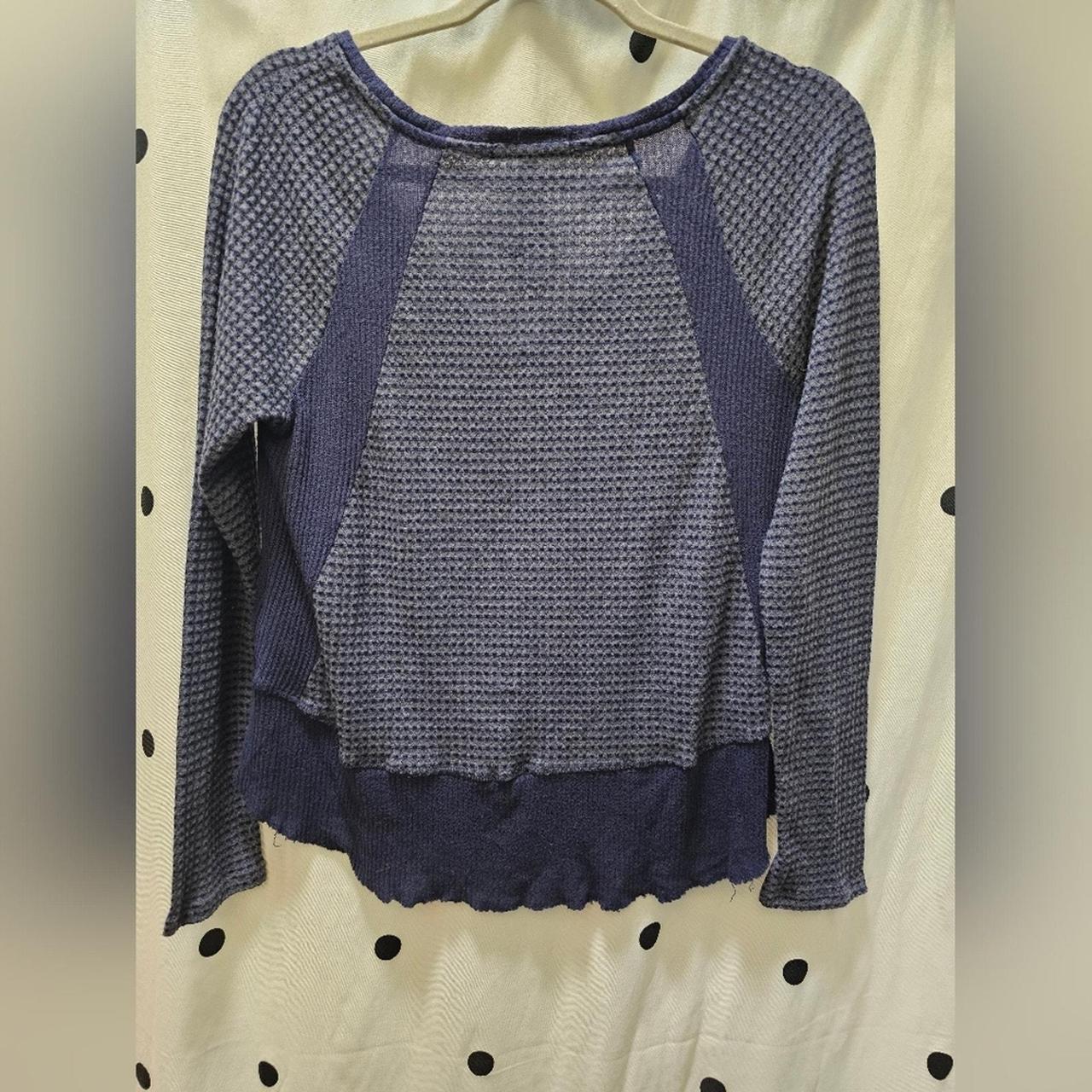 Anthropologie Eri Ali Two Toned Blue Waffle Knit Depop 5189