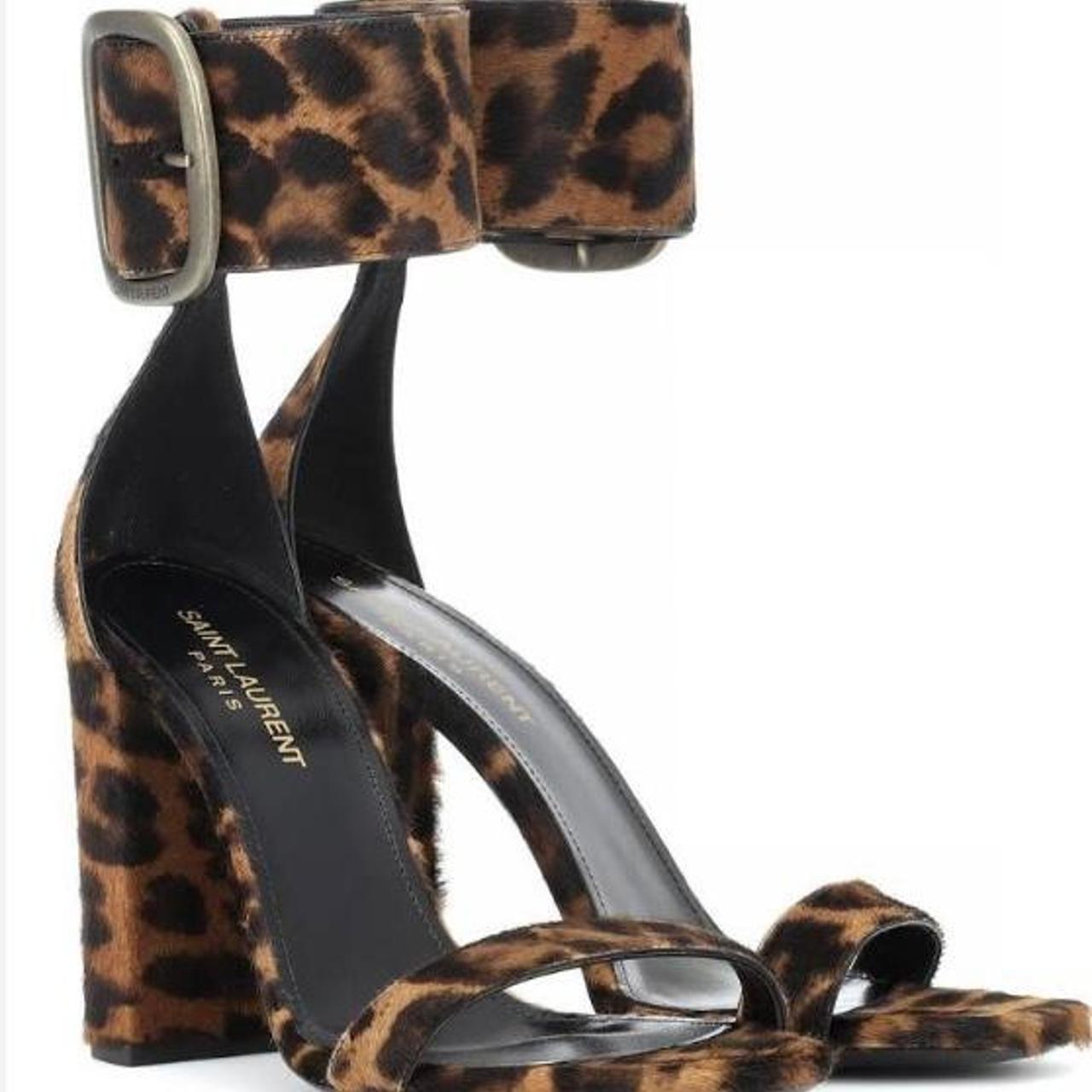 Saint laurent leopard online sandals