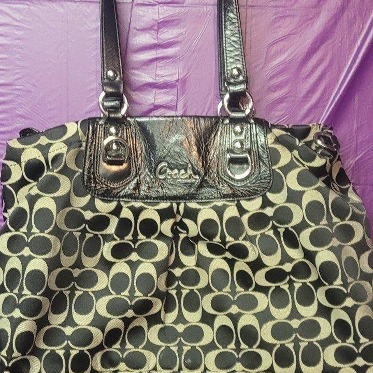 Coach Ashley Shoulder Bag F15510 Black Gold. Depop