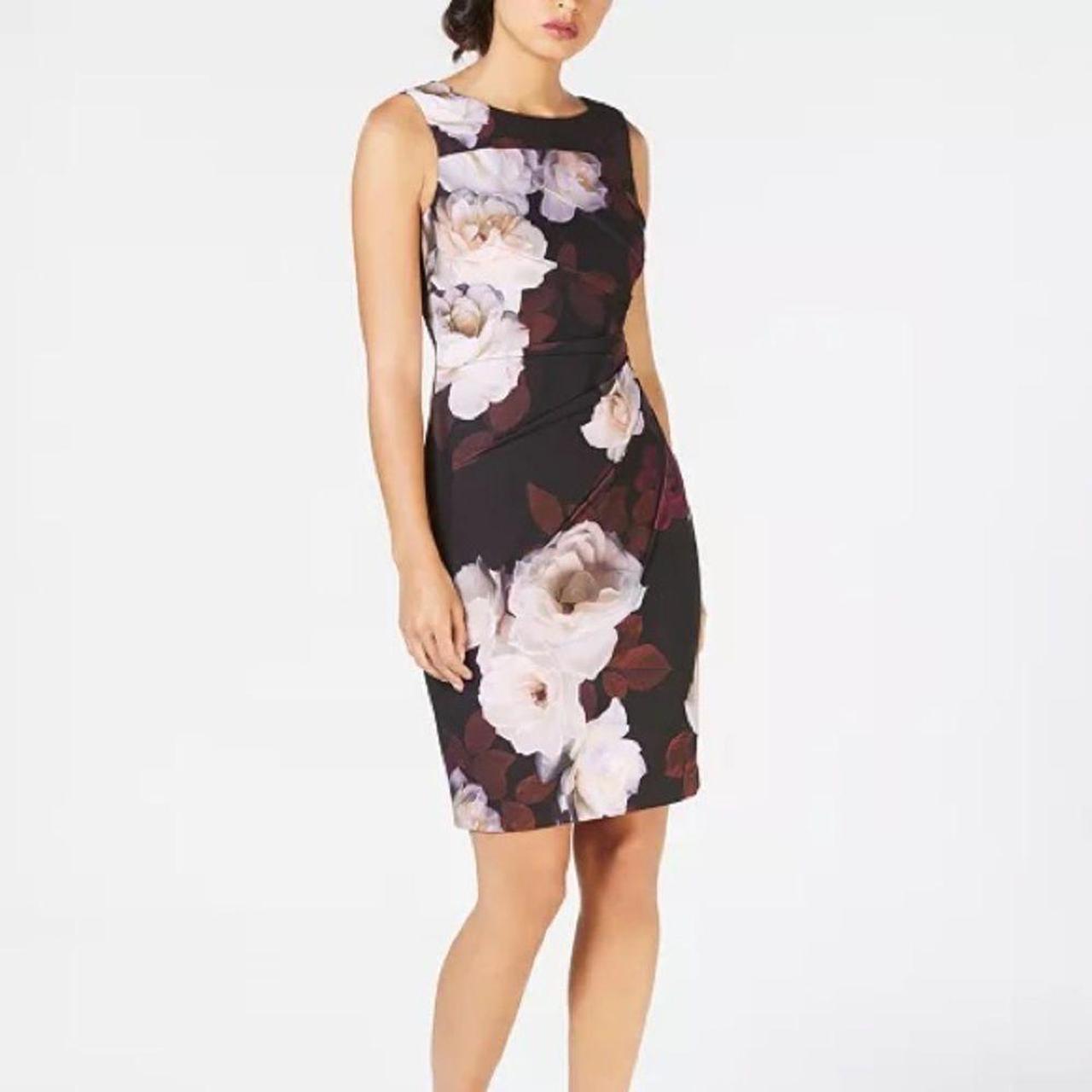 Calvin klein floral print sheath dress fashion