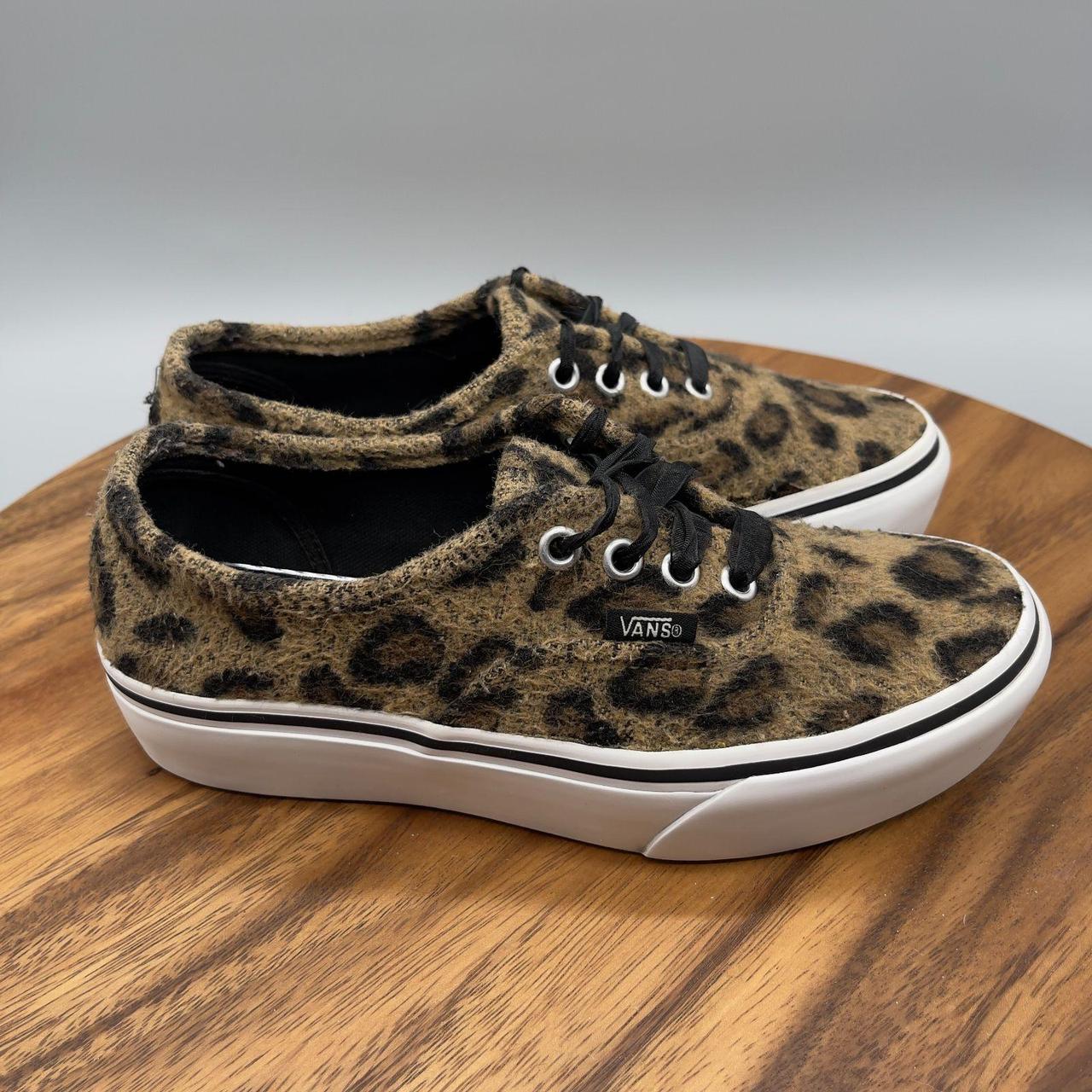 Vans Leopard Platform Shoes Brown Fuzzy Lace Up. Depop