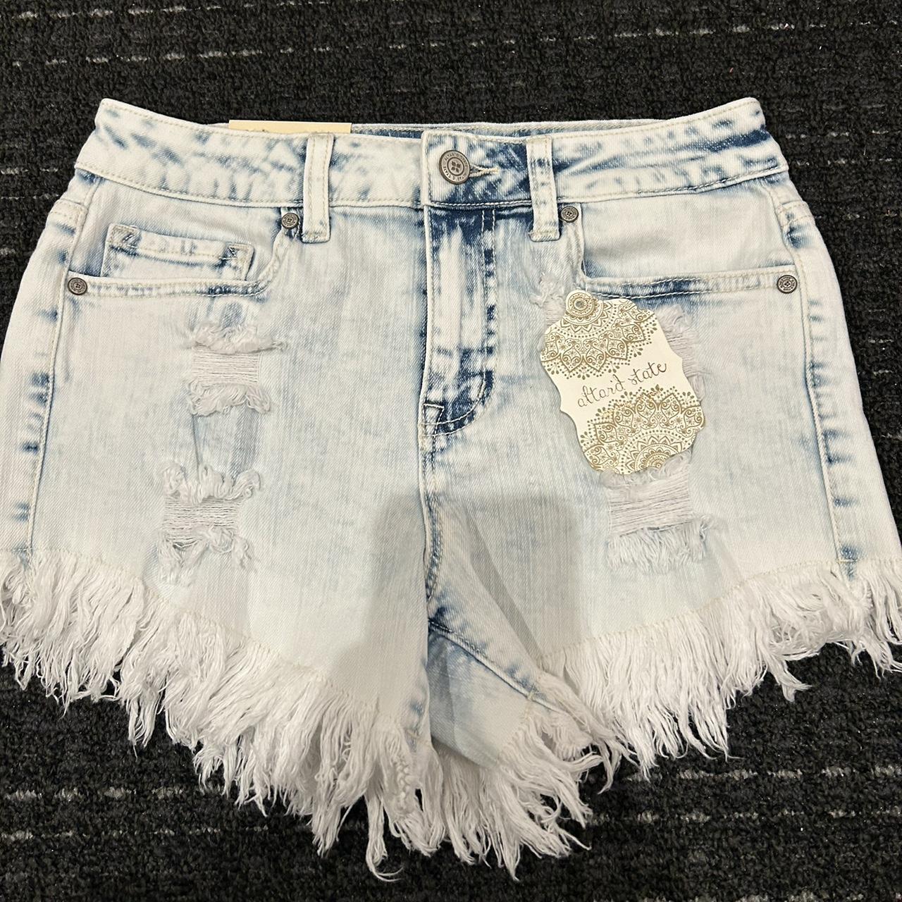 Altar'd State Women's Blue and White Shorts | Depop