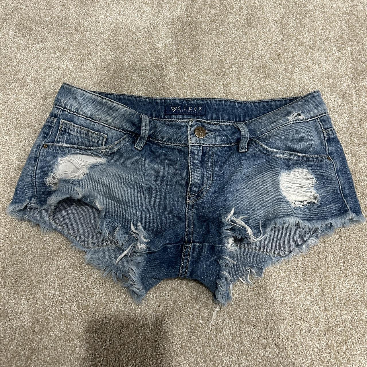 24” vintage y2k low rise guess jean shorts $5 - Depop