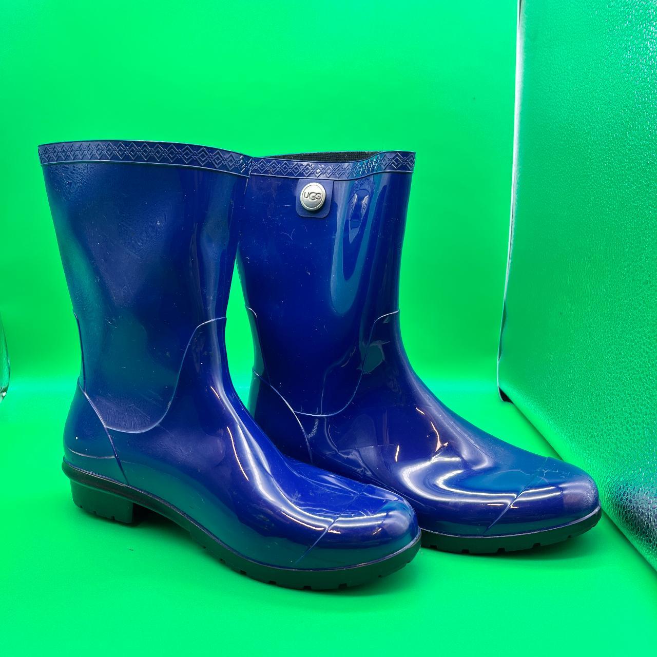 Ugg Womens Rain Boot Blue Rubber Sienna Short. Depop