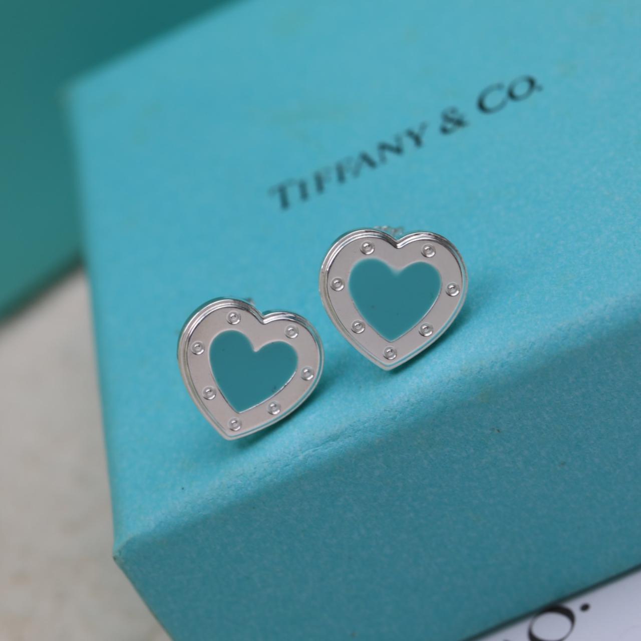 Tiffany & Co. Authentic buy Blue Heart Earrings