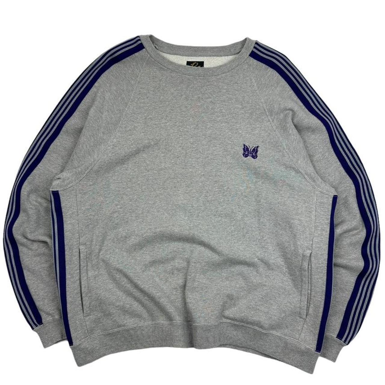 Needles Men's Grey and Purple Sweatshirt Needles | Depop