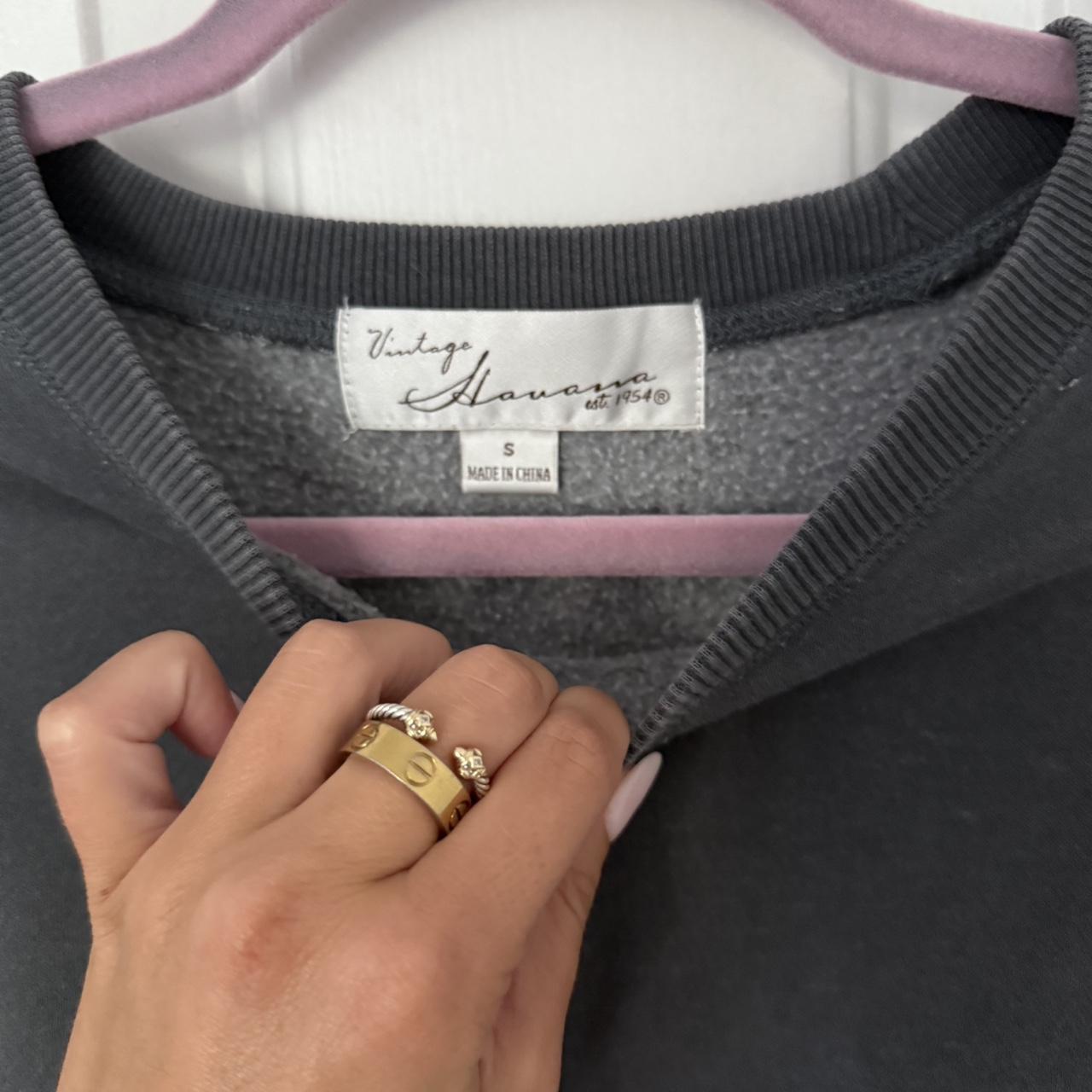 Vintage Havana Women's Sweatshirt - Grey/Black - … - image 3