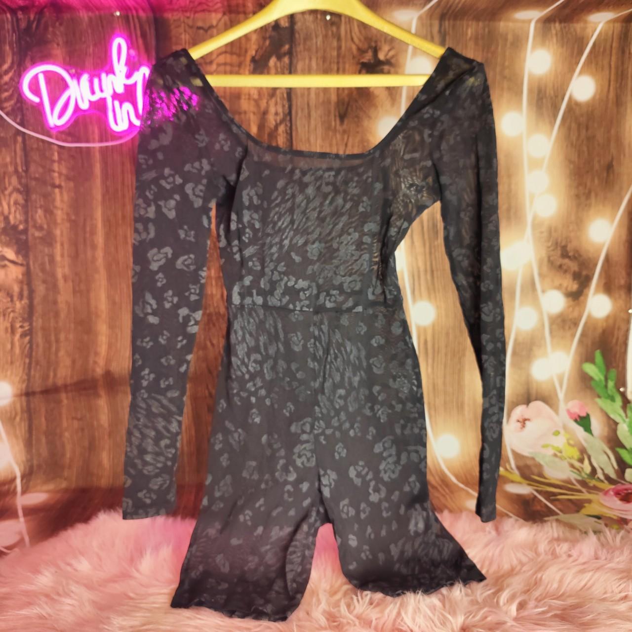Fashion Nova Mesh Leopard Print Romper, Depop
