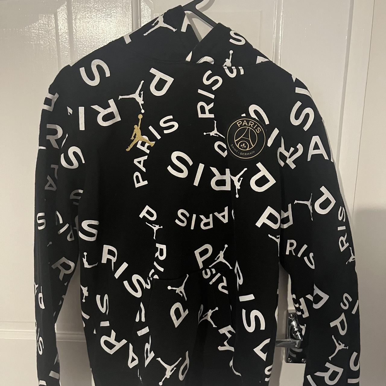 psg jordan hoodie black white