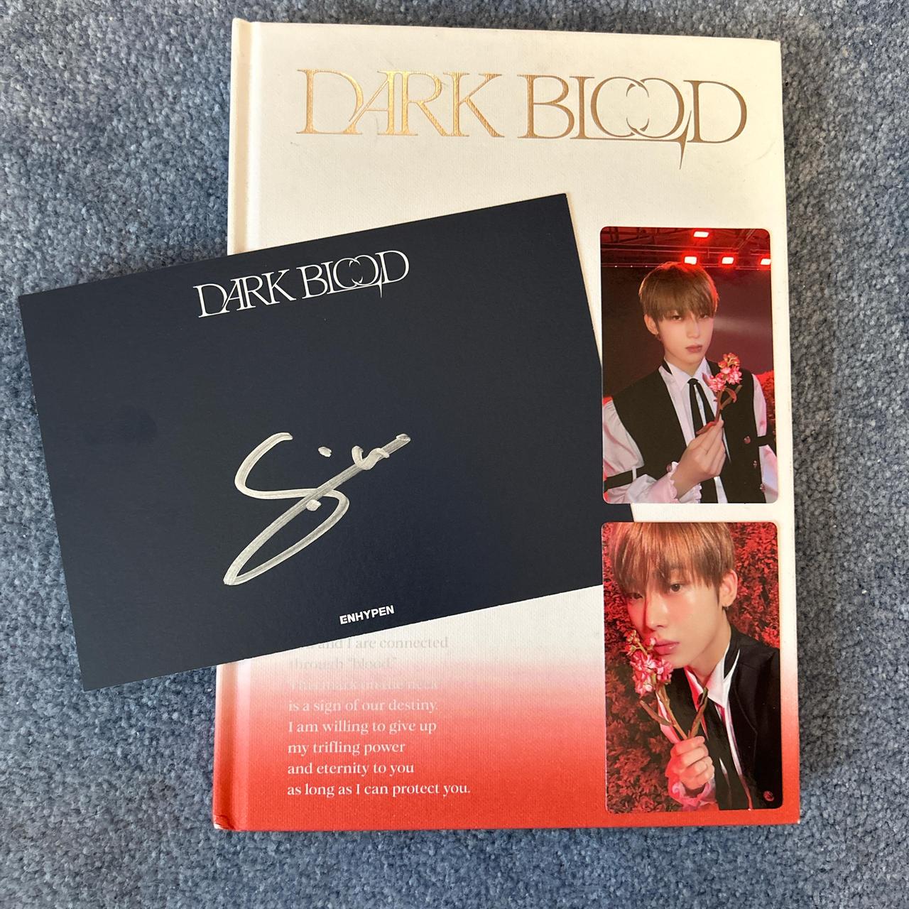 Enhypen dark hot blood album sunoo signed postcard