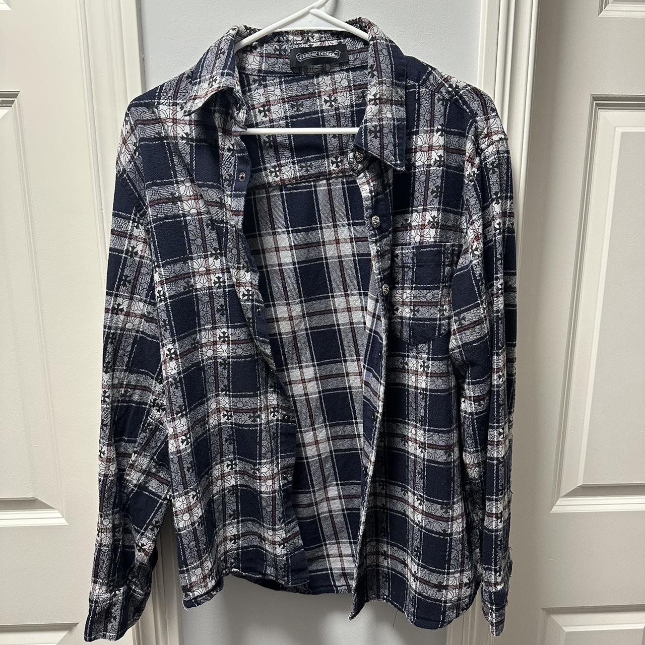 Chrome Hearts Plaid Flannel Shirt Size M Great... - Depop