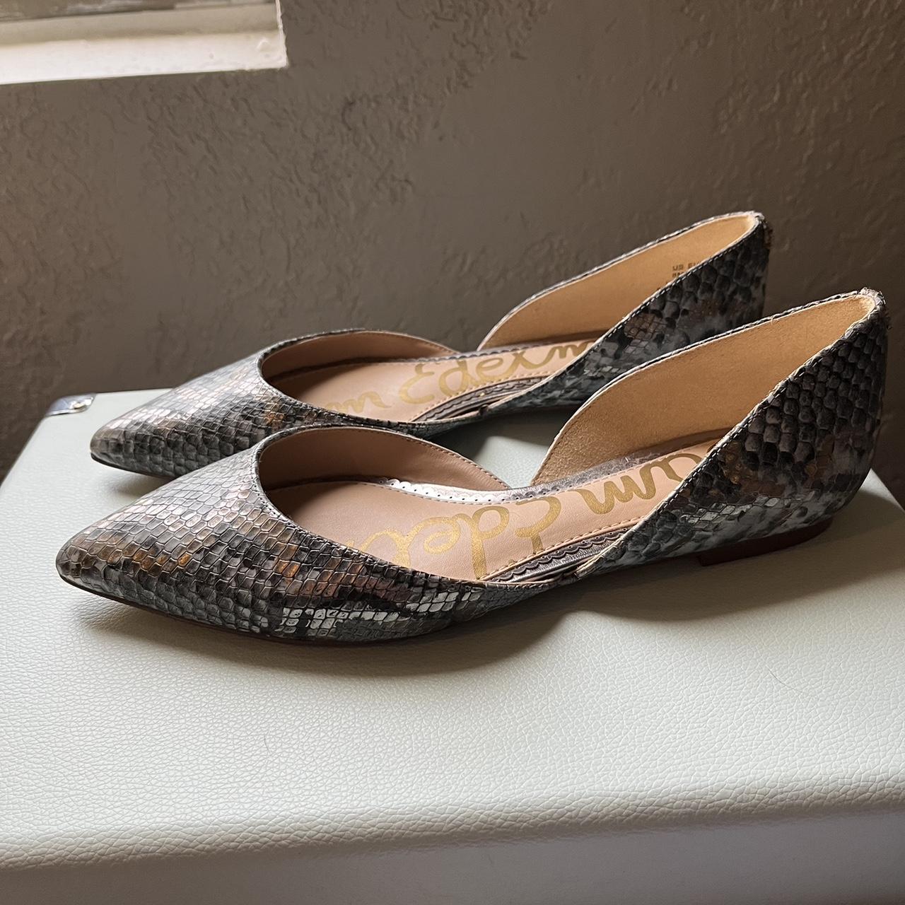 SAM EDELMAN Rodney Snake-Print Leather D'Orsay Flats, sz shops 8