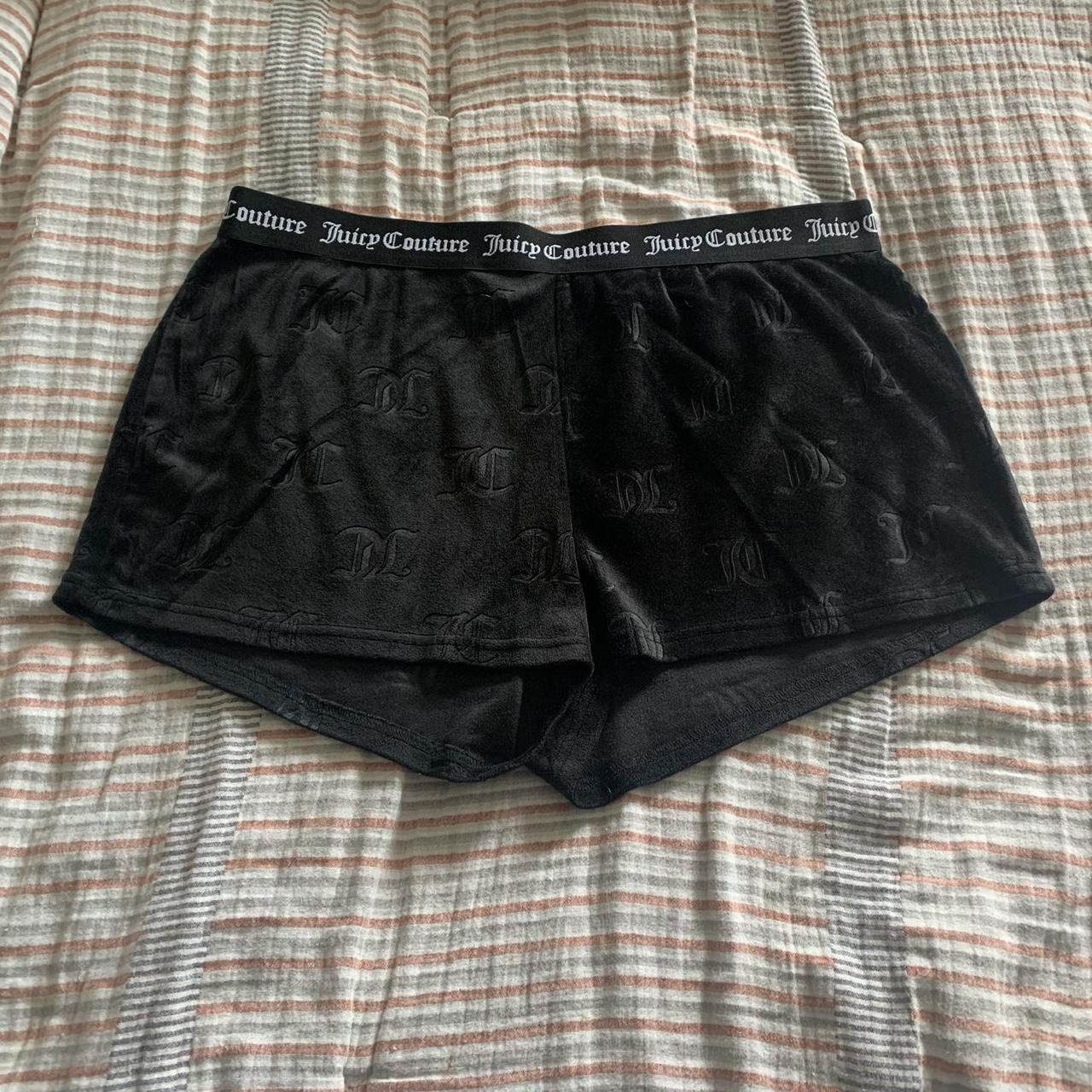 Juicy Couture • black • velvet • booty shorts • size... - Depop