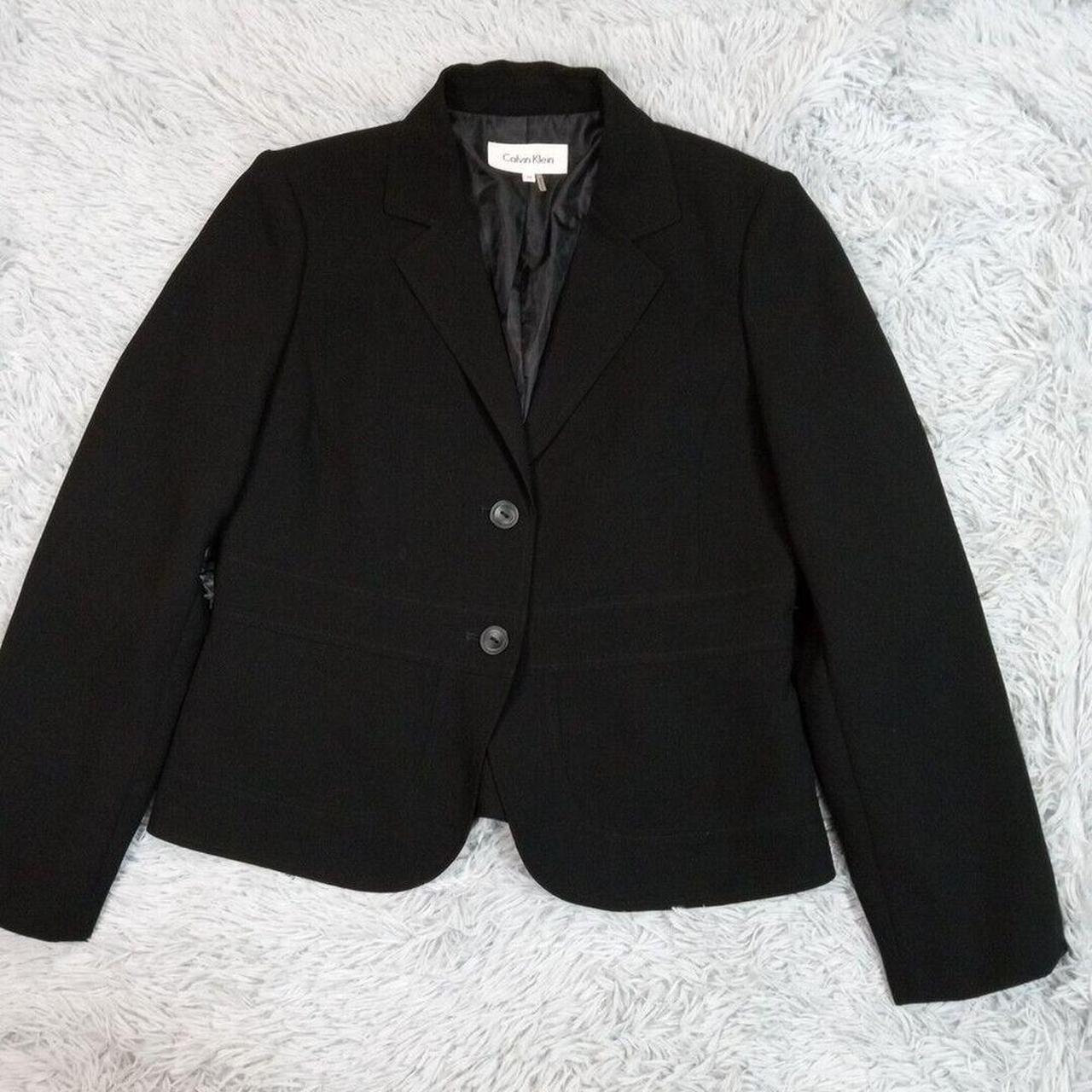 Calvin Klein Jacket Womens 12 Black Suit Coat Blazer... - Depop