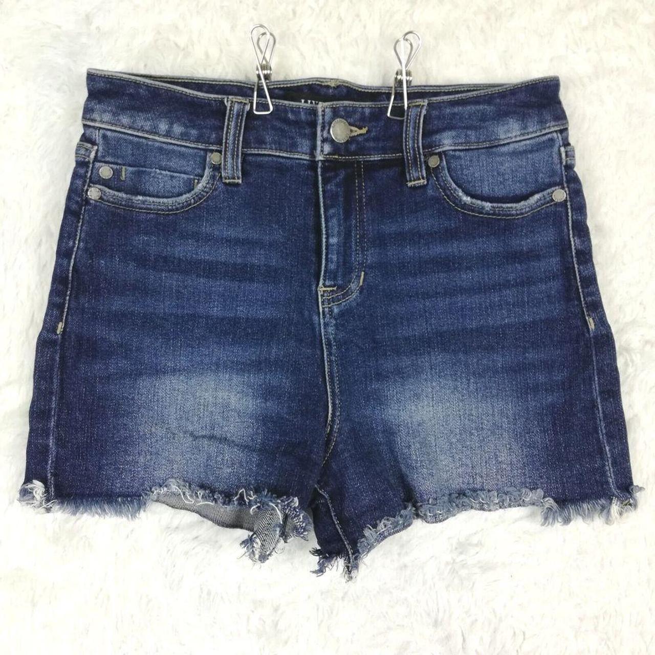 Liverpool Womens Shorts Cut Off Dark Wash Denim Blue. Depop