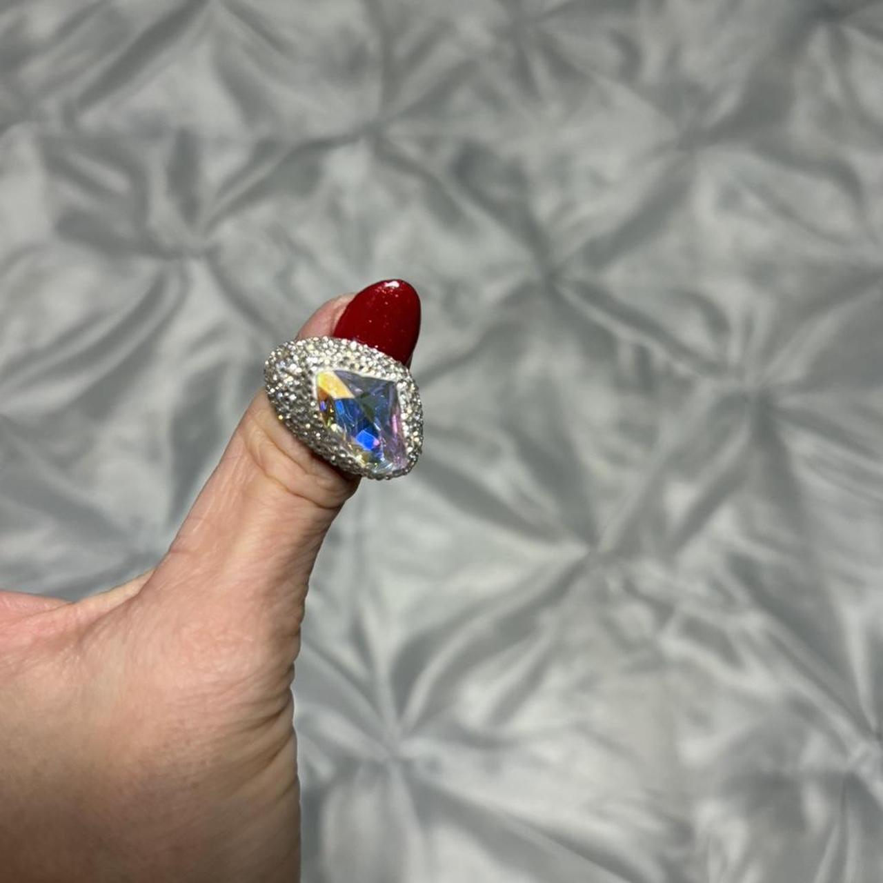 Women's Ring - Silver/Multi – Statement silver cr… - image 3