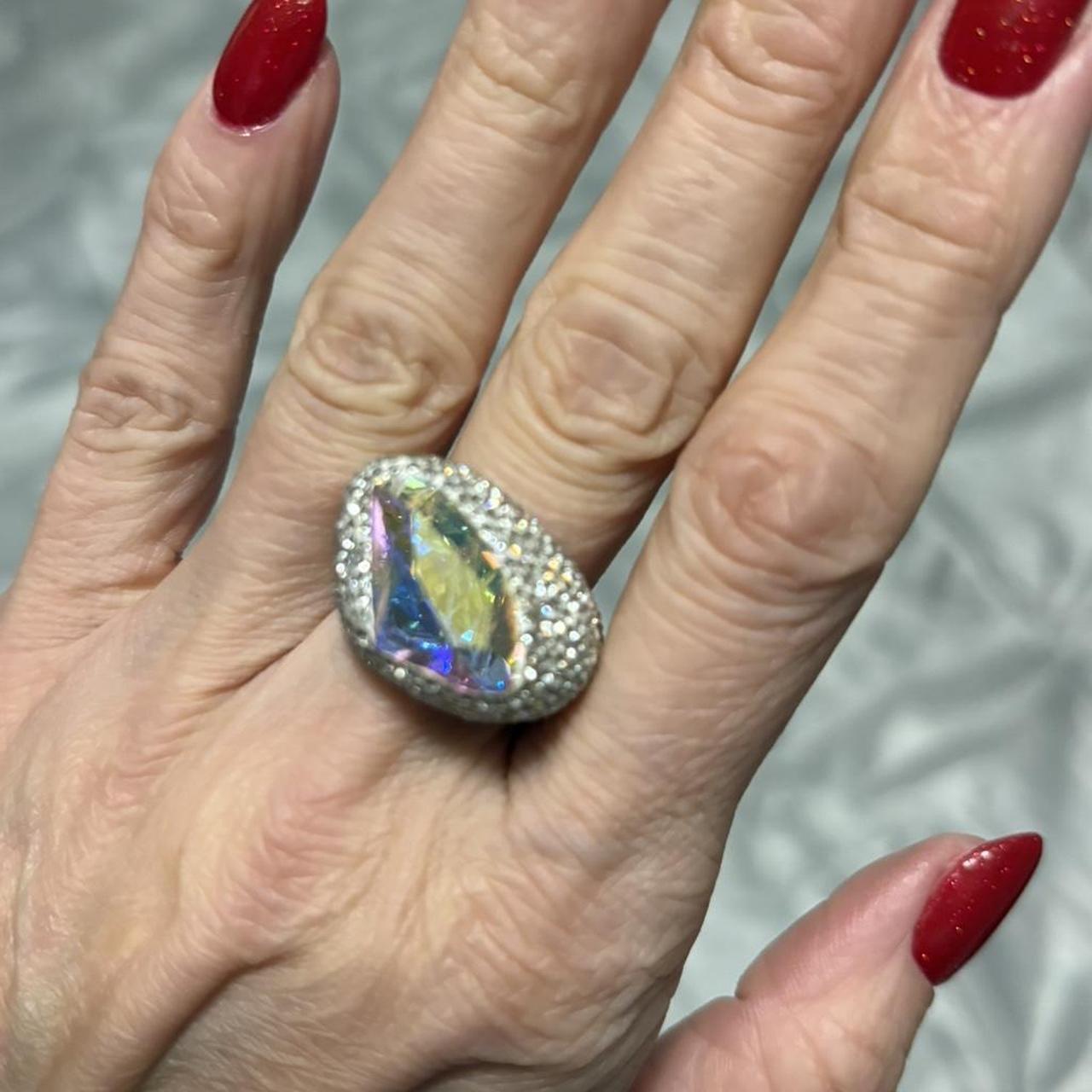 Women's Ring - Silver/Multi – Statement silver cr… - image 7