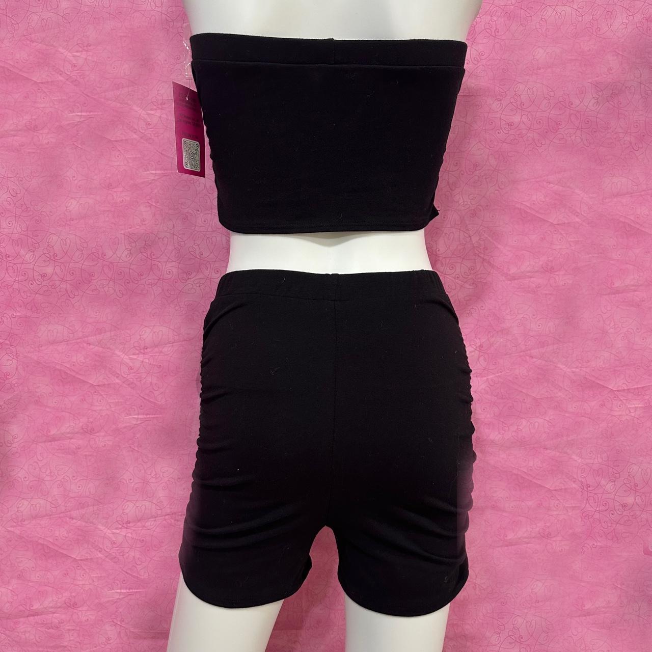 trashy y2k bedazzled mcbling black tube crop top and | Depop