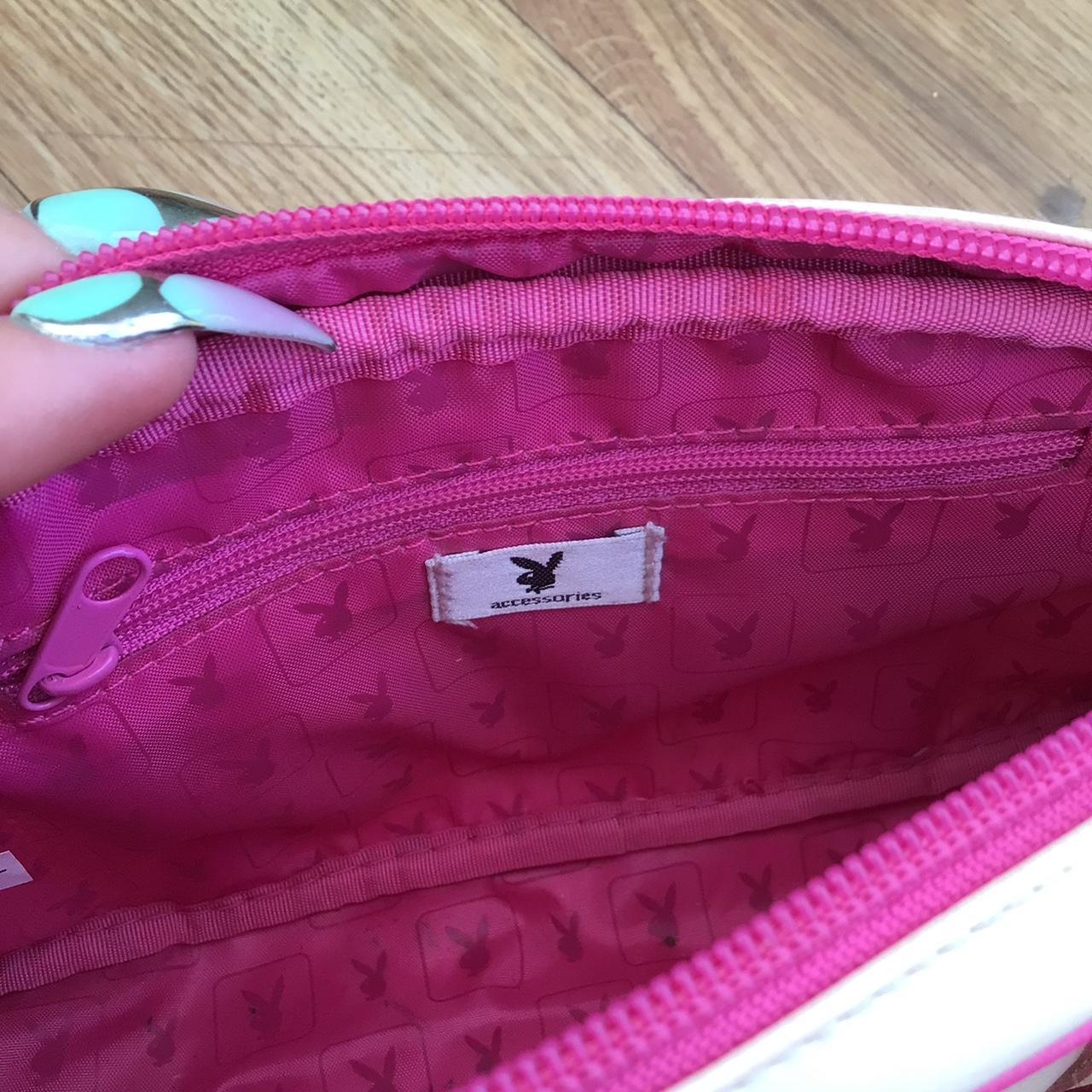 Playboy mini handbag Pink and cream with bunny logo... - Depop