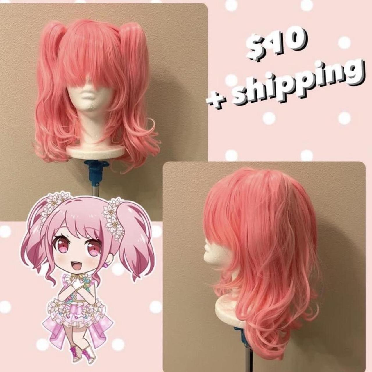 Pink wig pigtails best sale