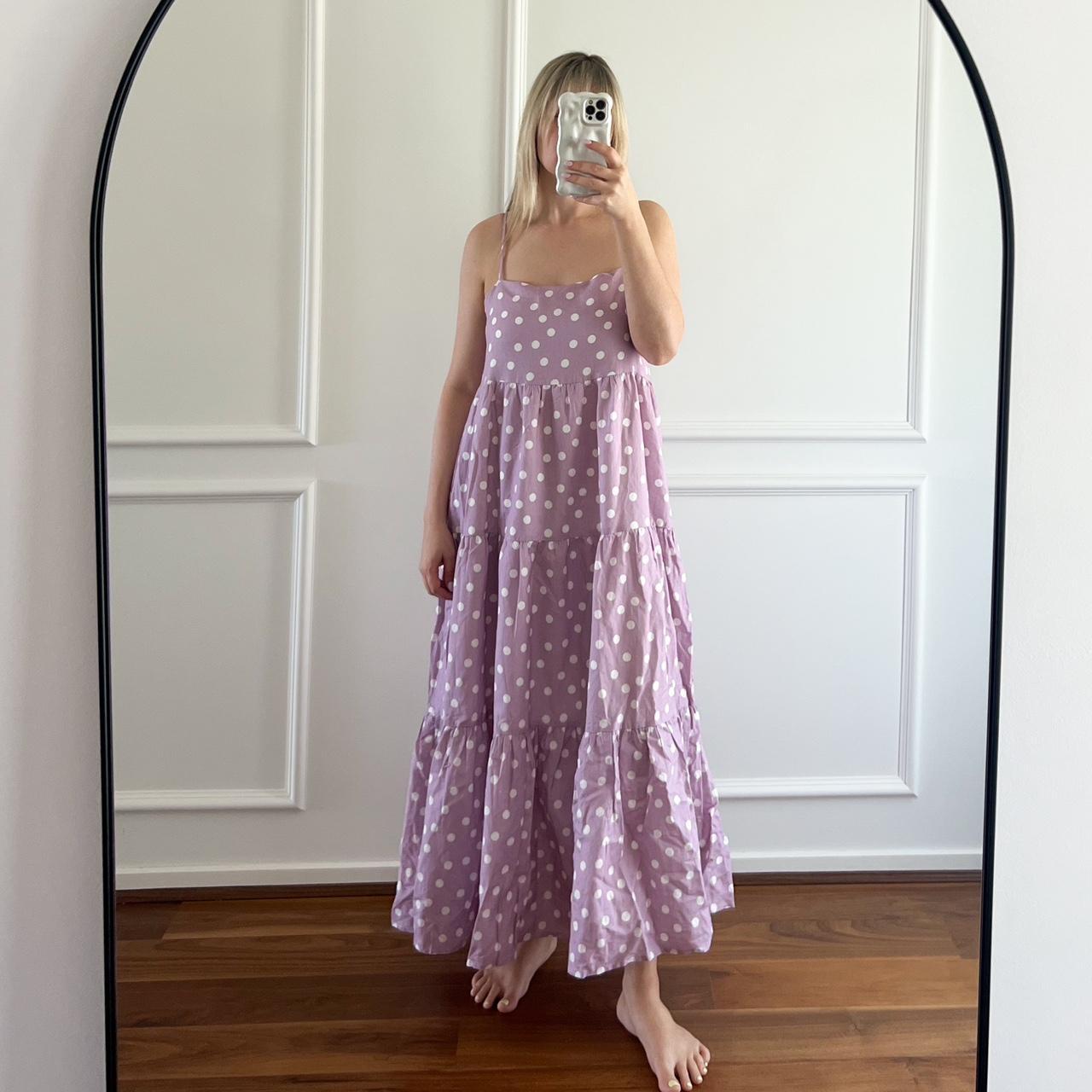 Charlie Holiday Polka Dot Tiered Maxi Dress Size AUS. Depop