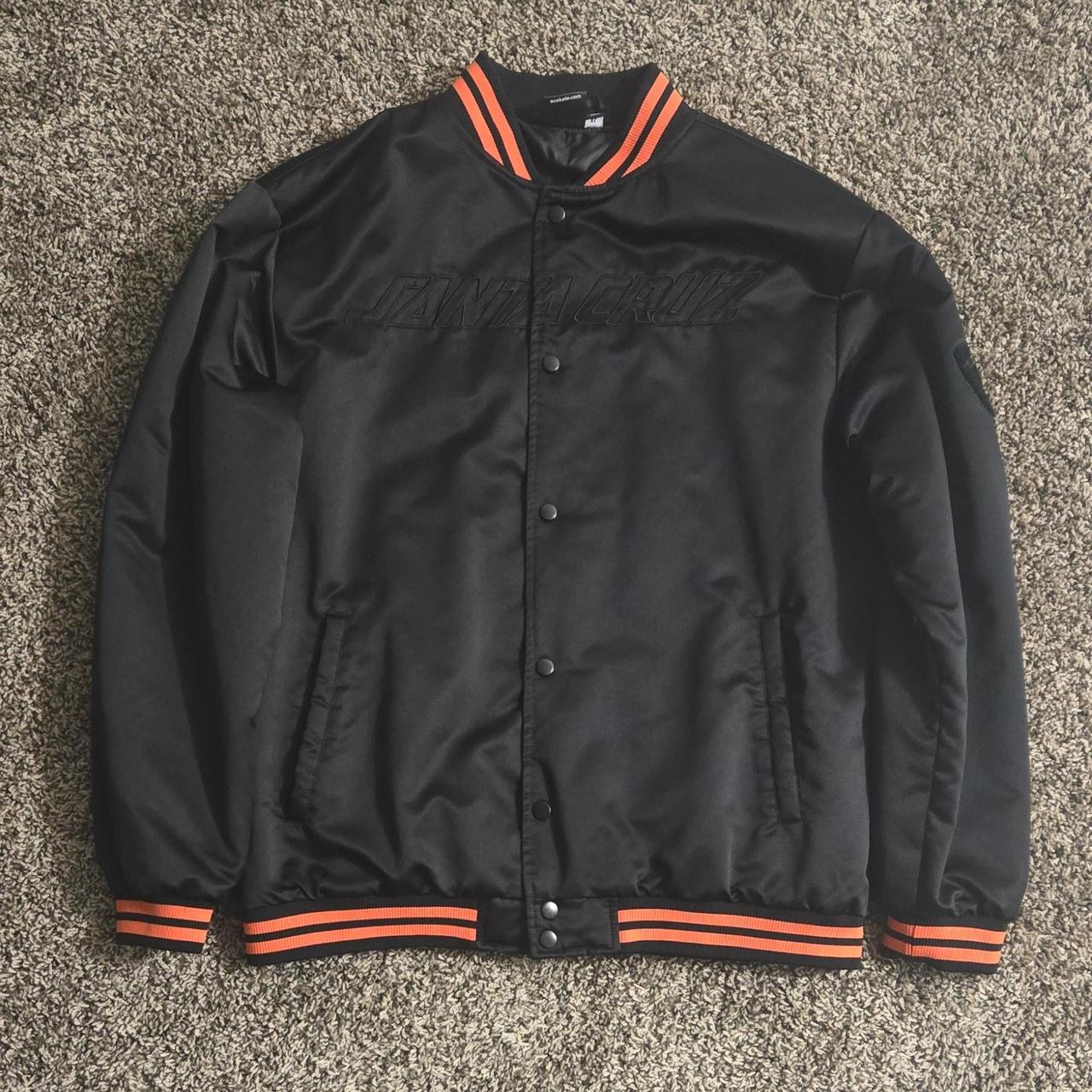 Black and orange bomber jacket best sale