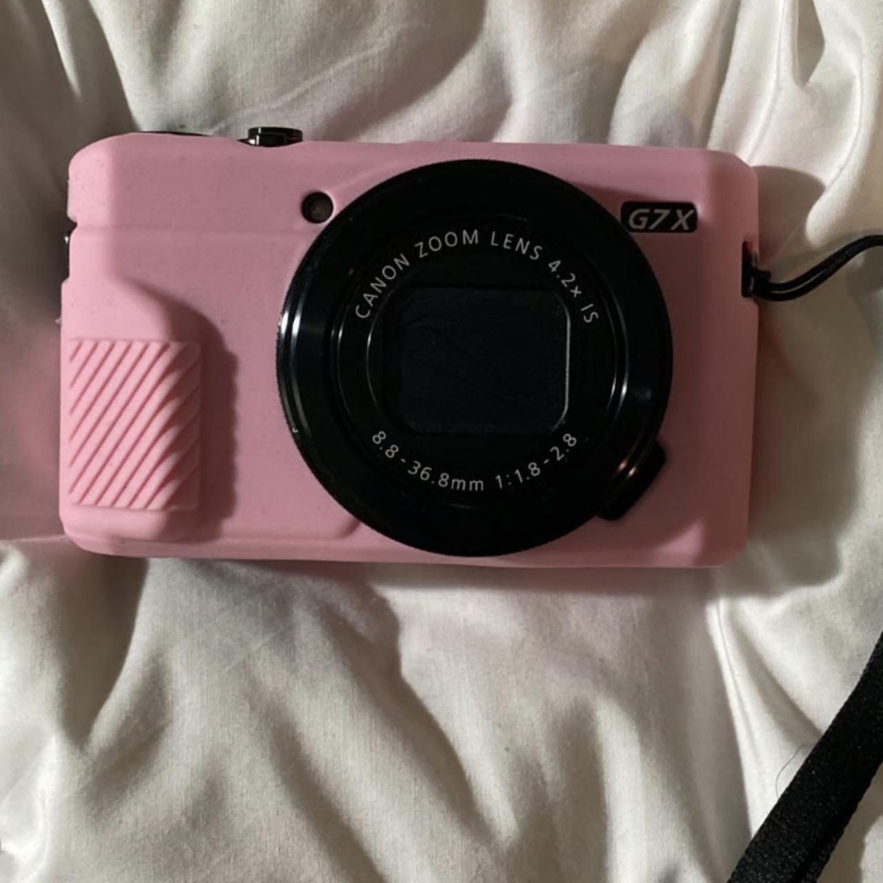 Canon G7X black camera brand new. With pink silicone... - Depop