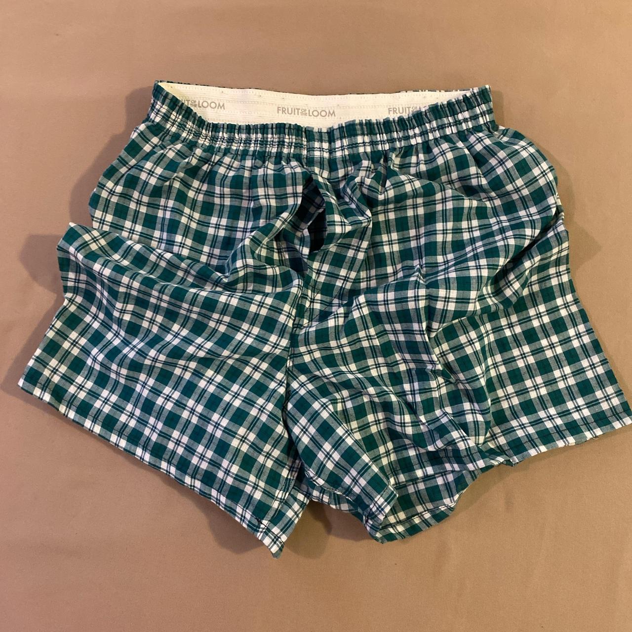 Green checkered boxers S/M, worn twice - Depop