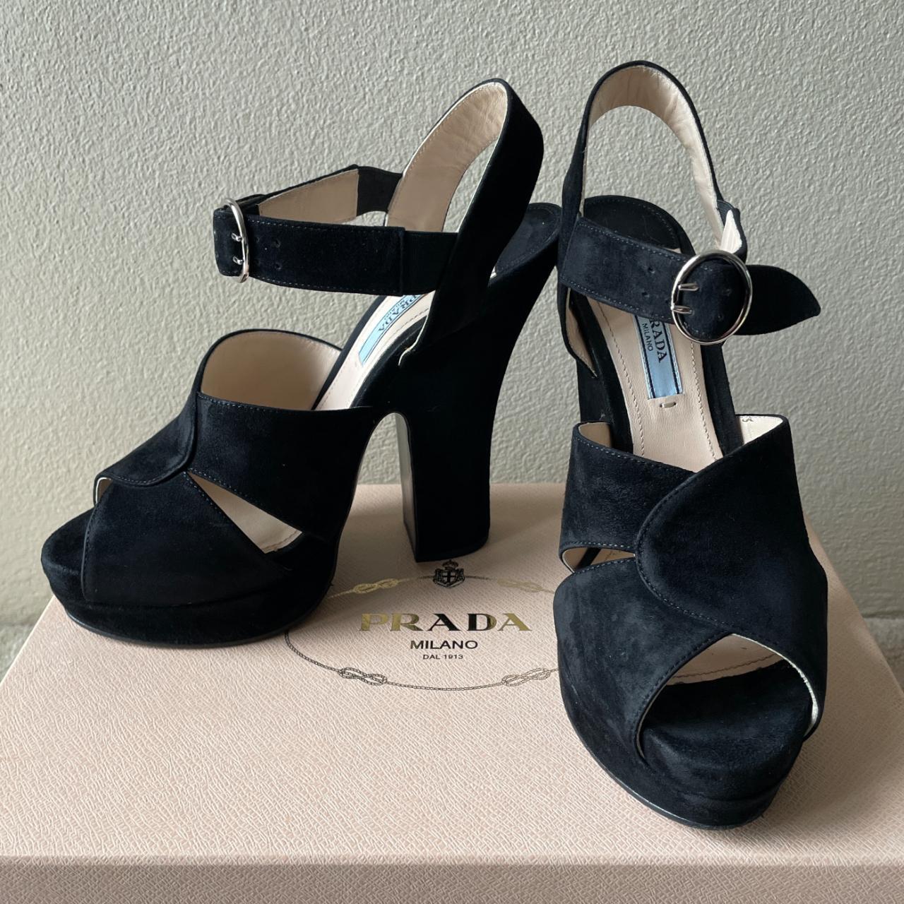 Prada open toe heels hotsell