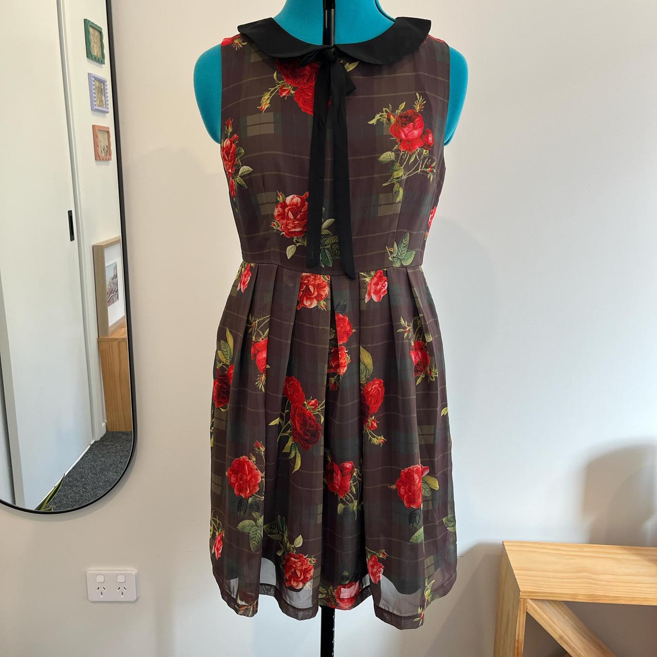 Dangerfeild mid-length dress. Patterned slip over... | Depop